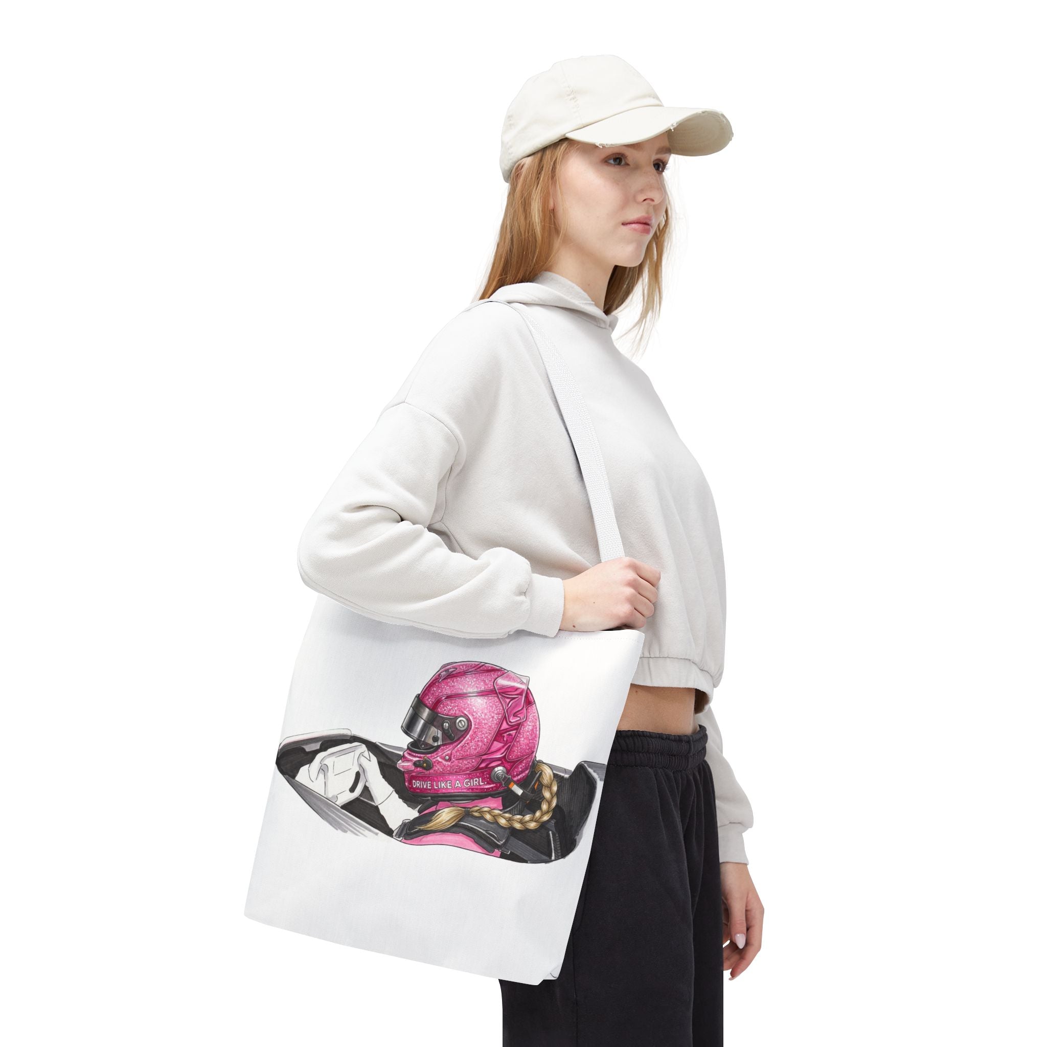 Drive Like a Girl - Pink Helmet Everyday Tote Bag