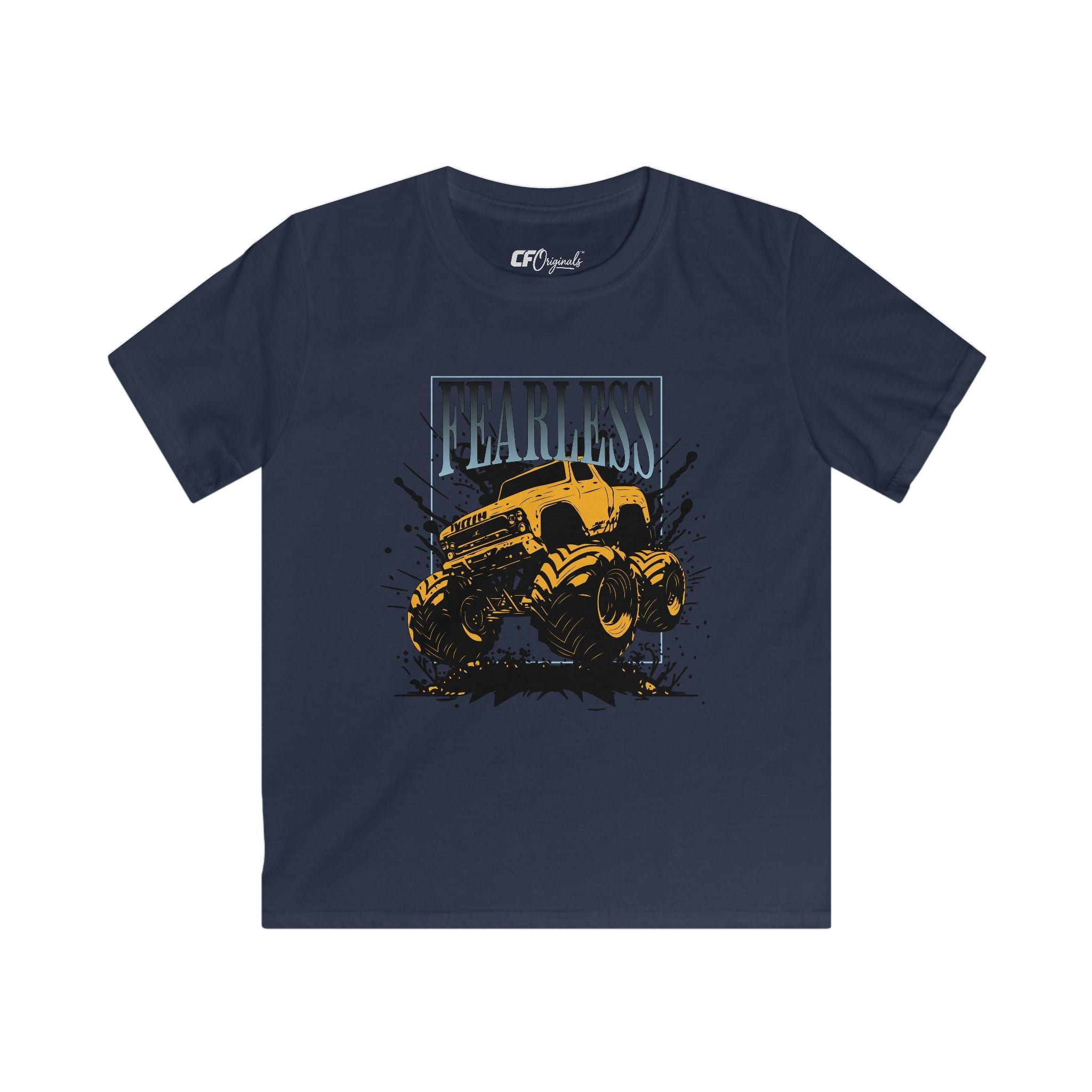 Kids Tee — "Fearless" Monster Truck Graphic Shirt