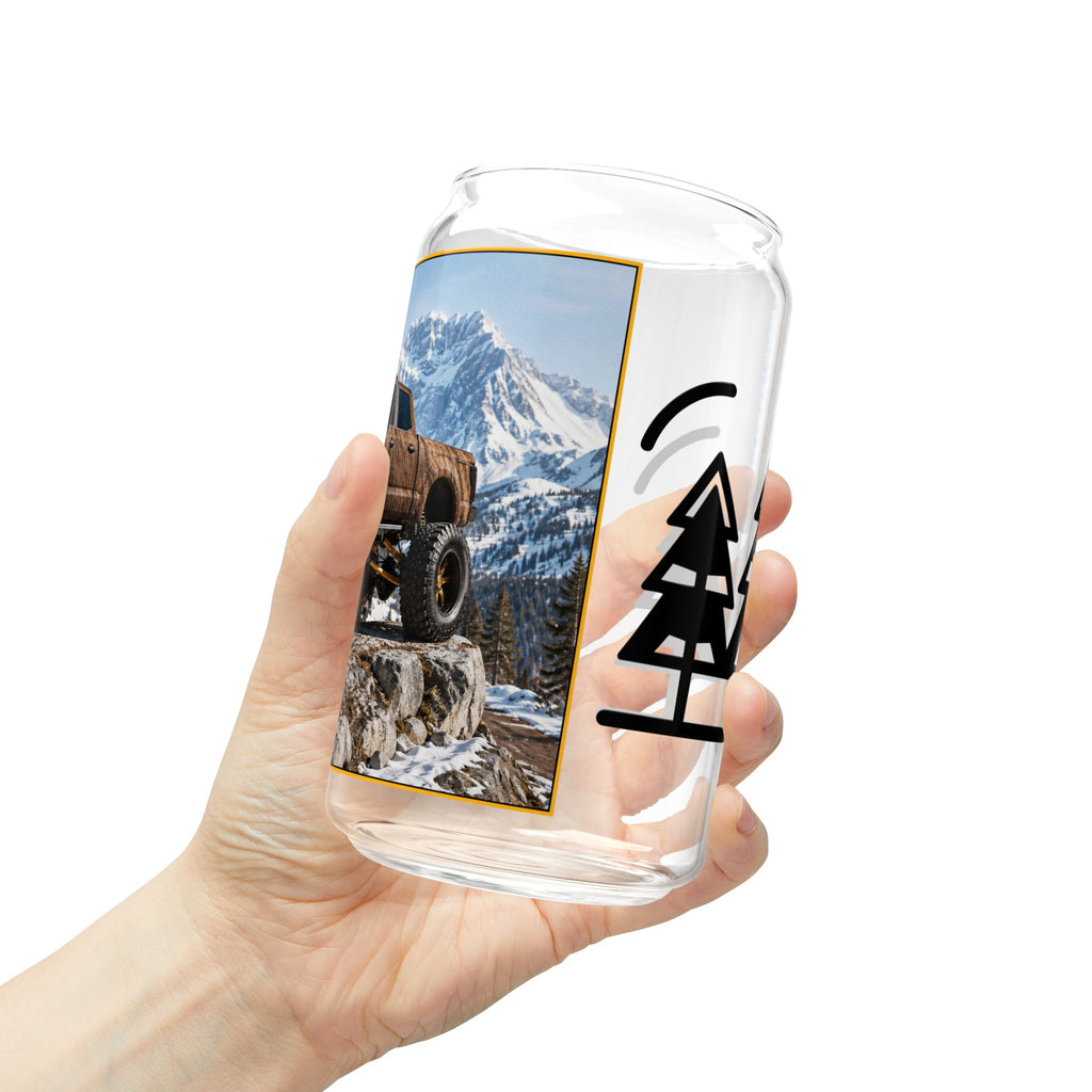 Off-Road Moose Truck Sipper Glass – 16oz Outdoor Adventure Tumbler with Straw