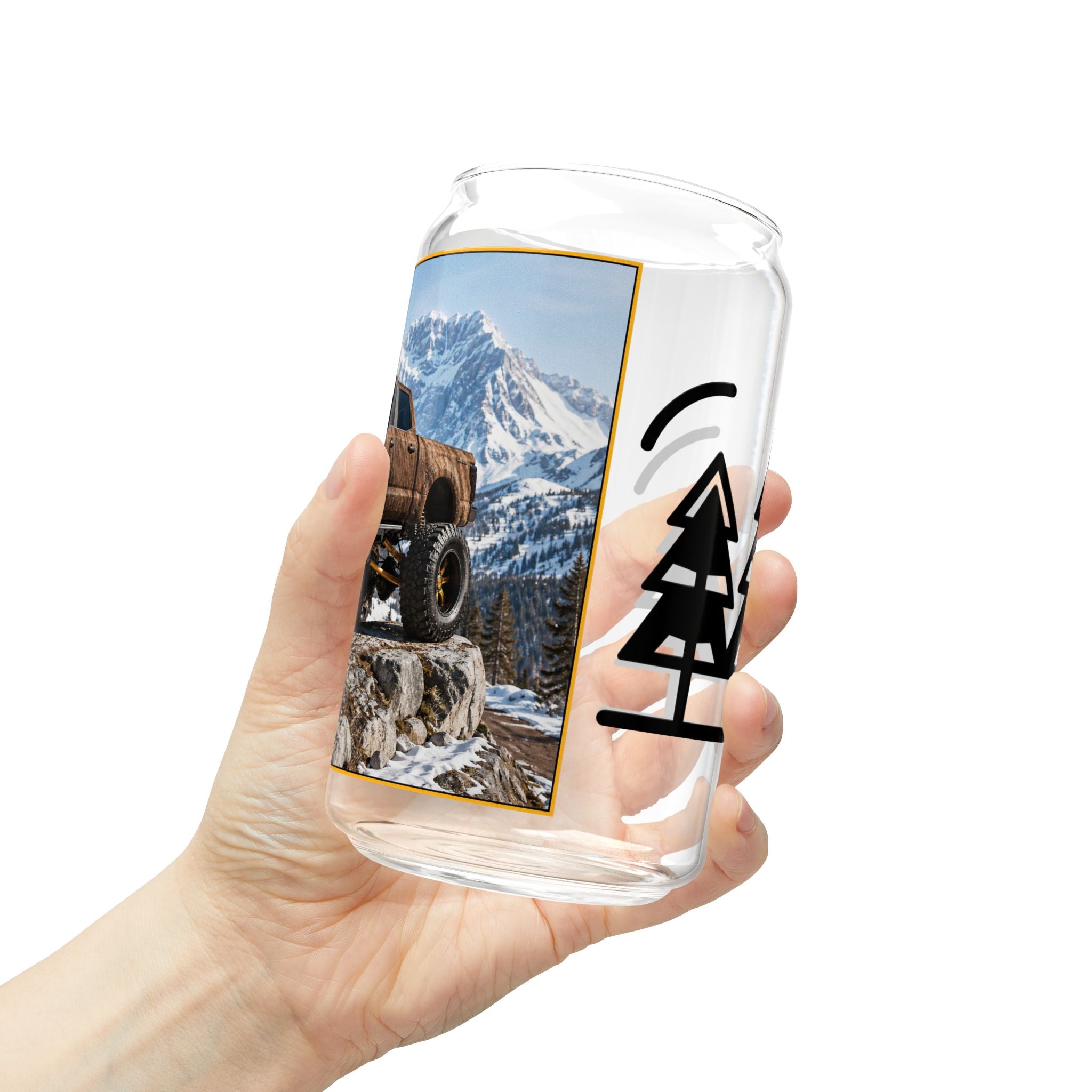 Off-Road Moose Truck Sipper Glass – 16oz Outdoor Adventure Tumbler with Straw