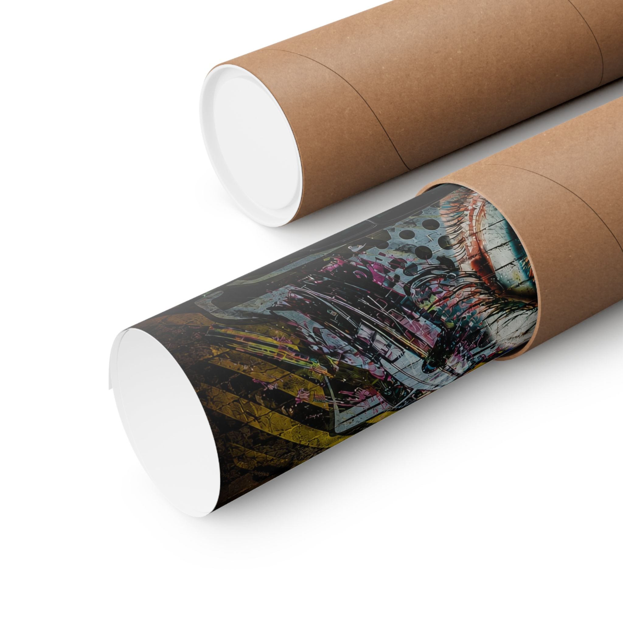 Graffiti Sports Car Matte Poster — Neon Drift Street Art Wall Print