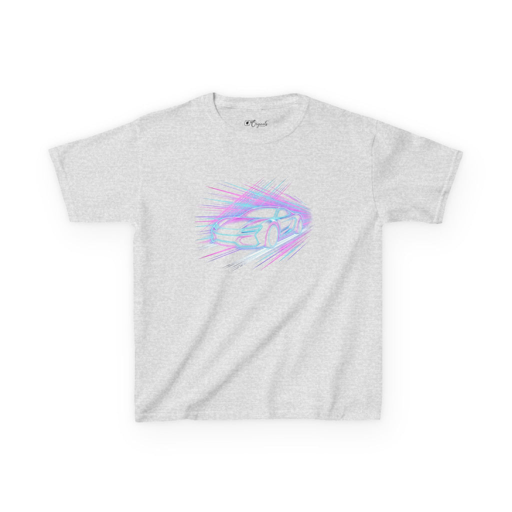 Kids Neon Speed Car Tee — Racing Graphic