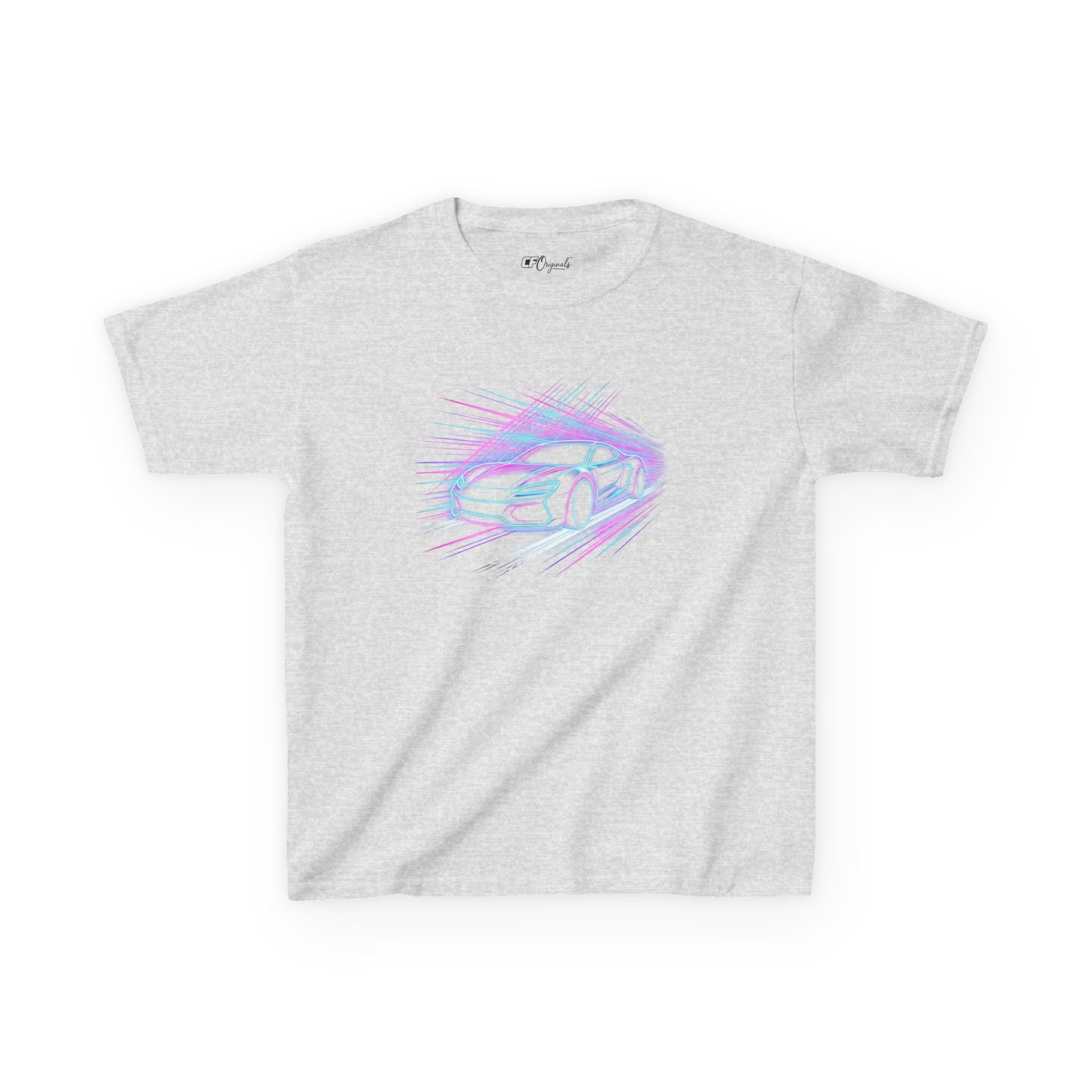 Kids Neon Speed Car Tee — Racing Graphic