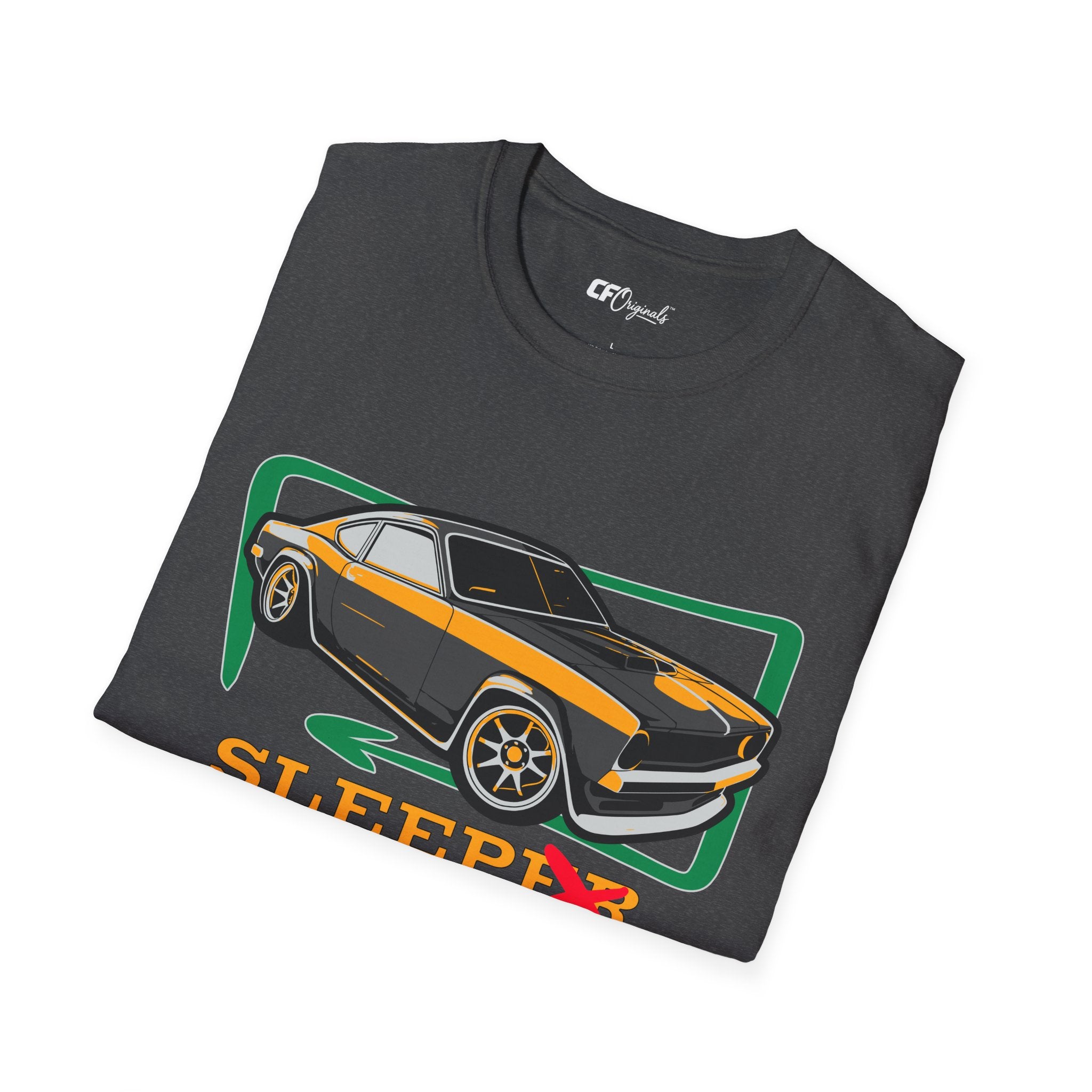 Classic Muscle Car T-Shirt — Retro 'Sleepless' Graphic Tee