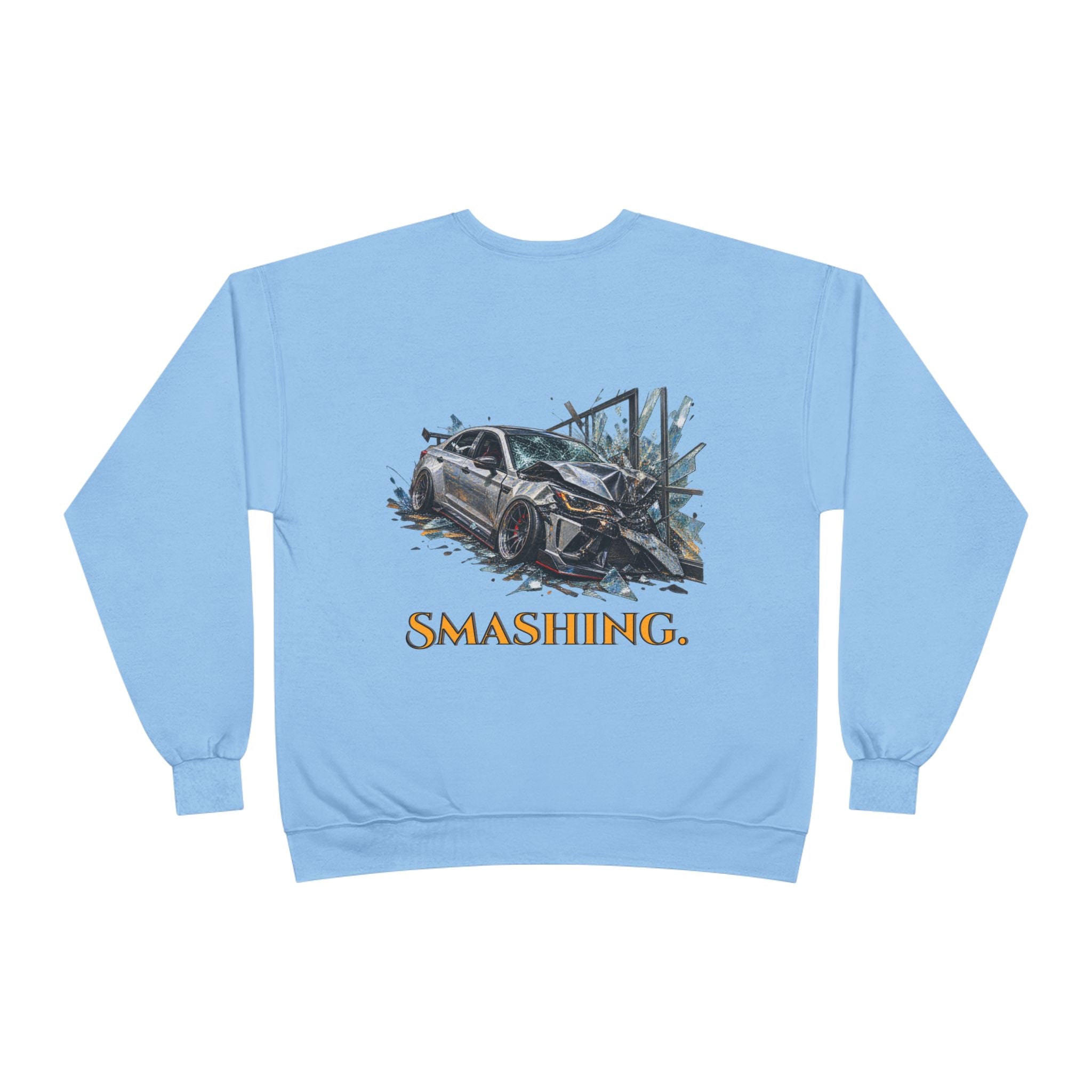 Smashing Crewneck Sweatshirt — Graphic Car Crash Design