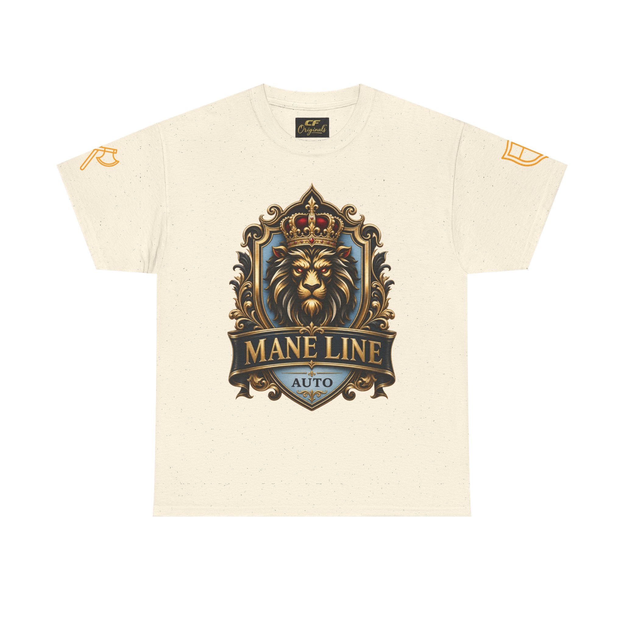 Lion Crest Tee — "Mane Line Auto" Vintage Heraldic Graphic Shirt