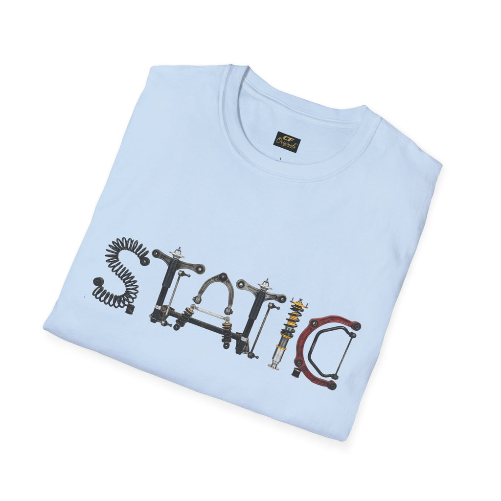 Static Graphic T-Shirt — Industrial Parts Lettering Tee