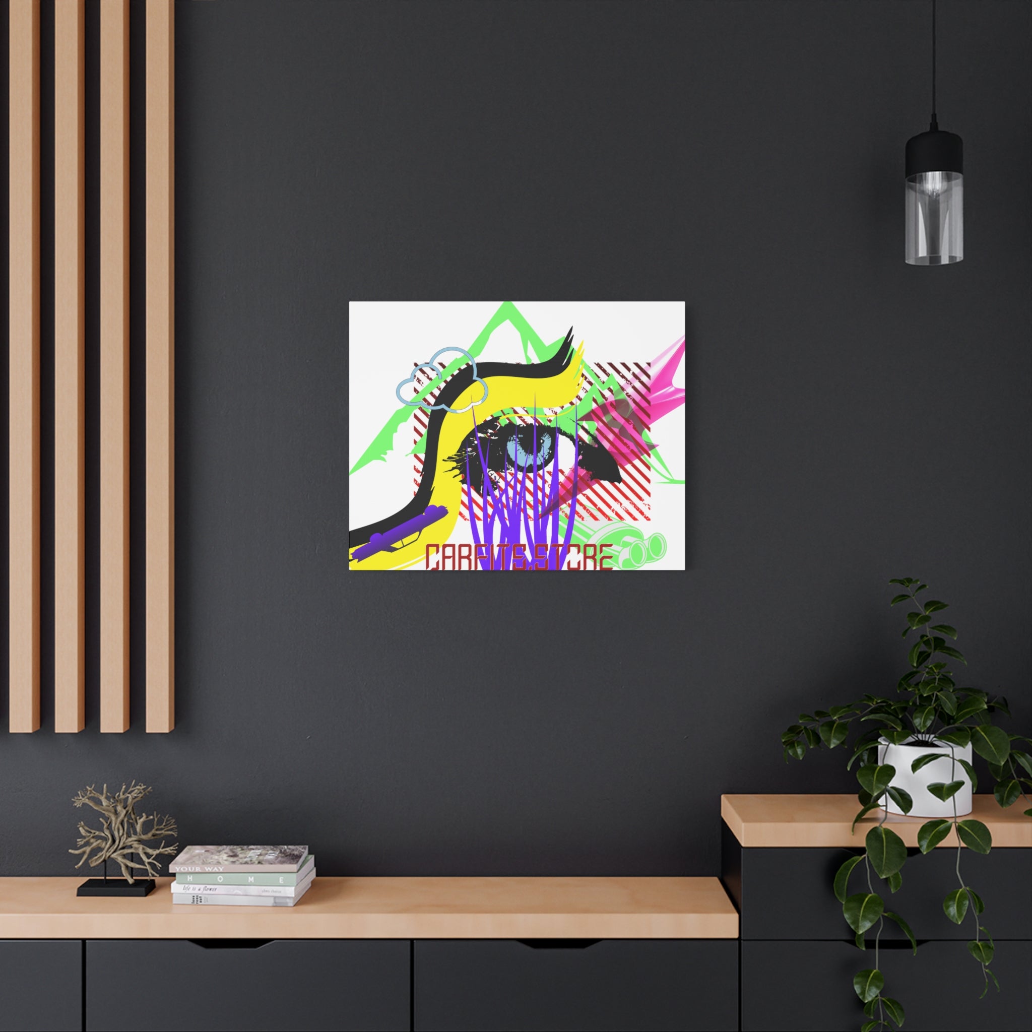 Automotive Pop Art Matte Canvas Print — Vibrant Abstract Wall Art