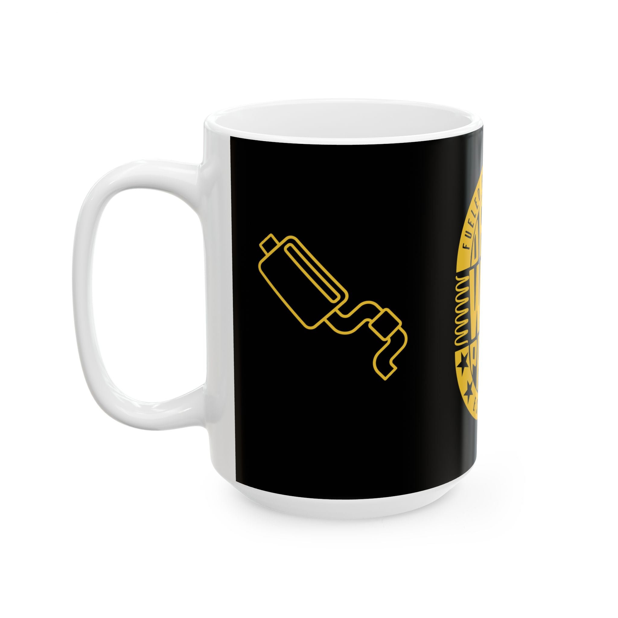 Drive With Pride Ceramic Mug – Yellow Emblem (11oz/15oz)