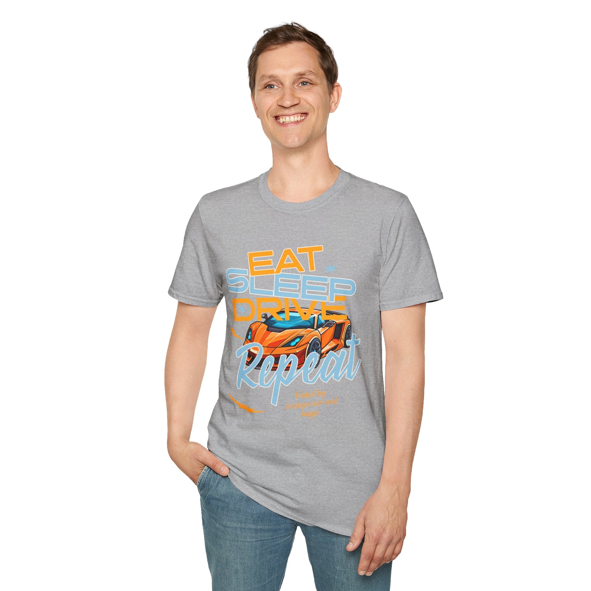 Eat Sleep Drive Repeat T-Shirt — Racing Car Graphic Tee for Motorsport Fans