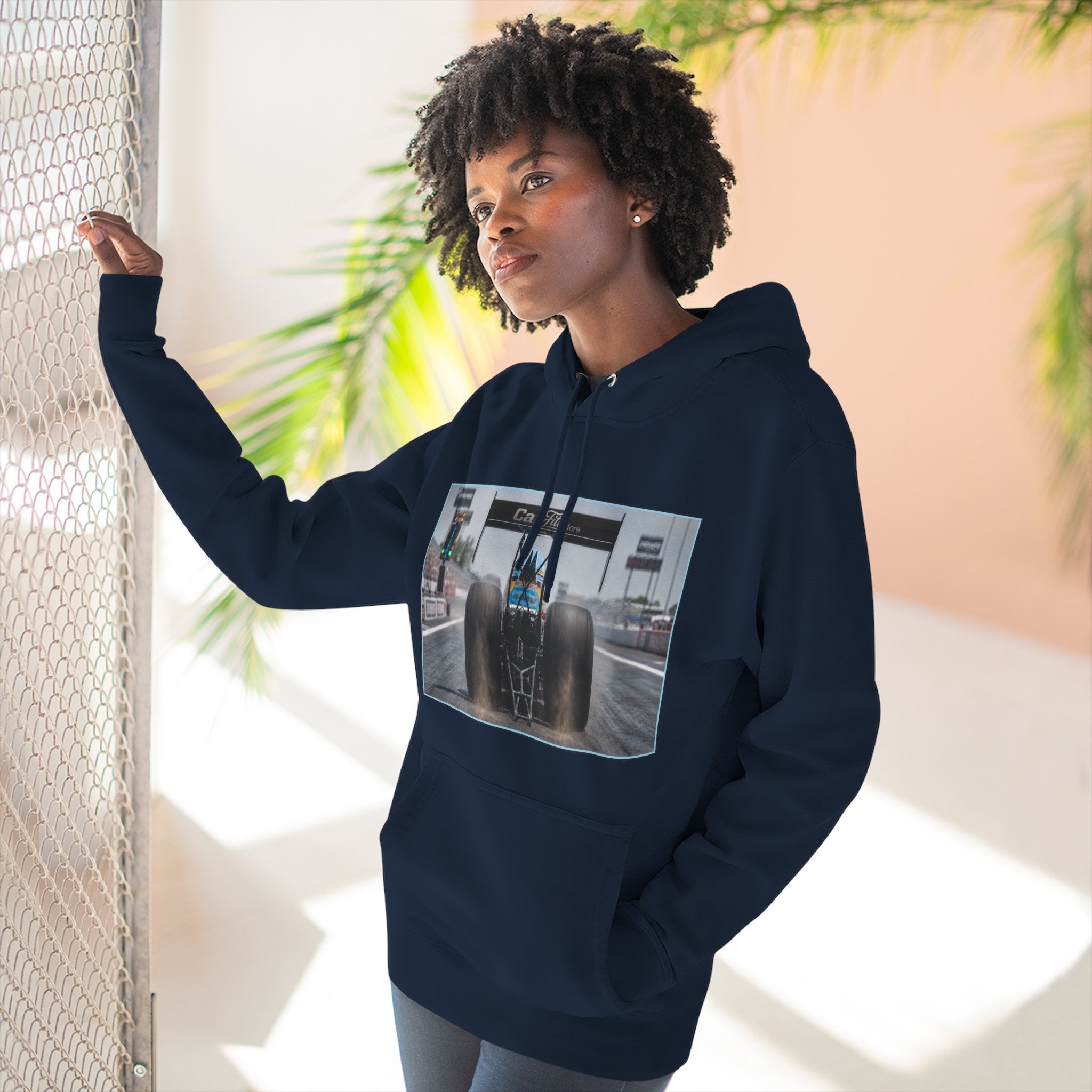 Racing Dragster Hoodie — "Land of 10,000HP" Fleece Pullover