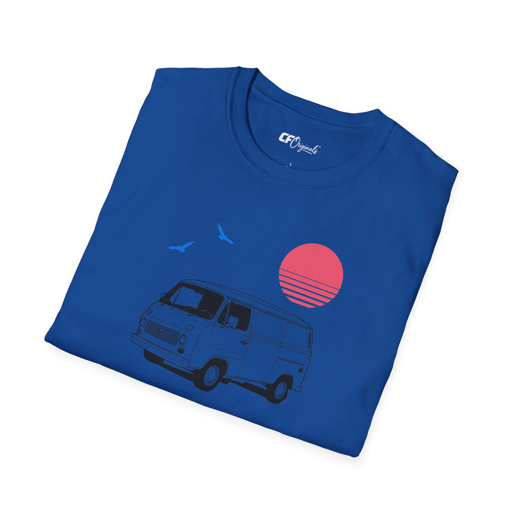 Adventure Van T‑Shirt — Retro Camper Sunset Graphic Tee