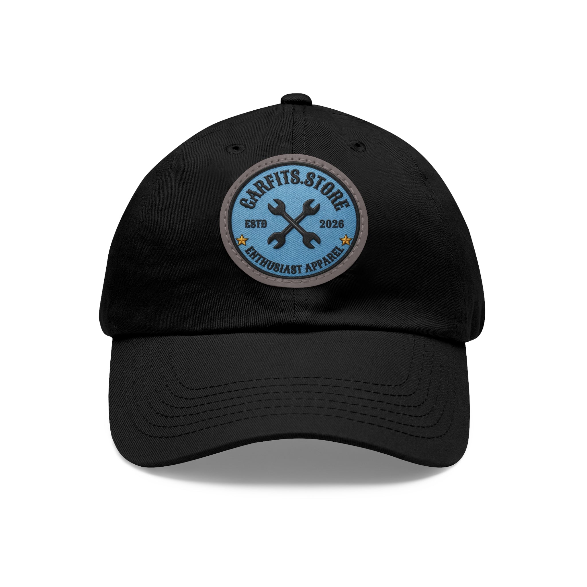 Mechanic Logo Dad Hat — Leather Patch Cap
