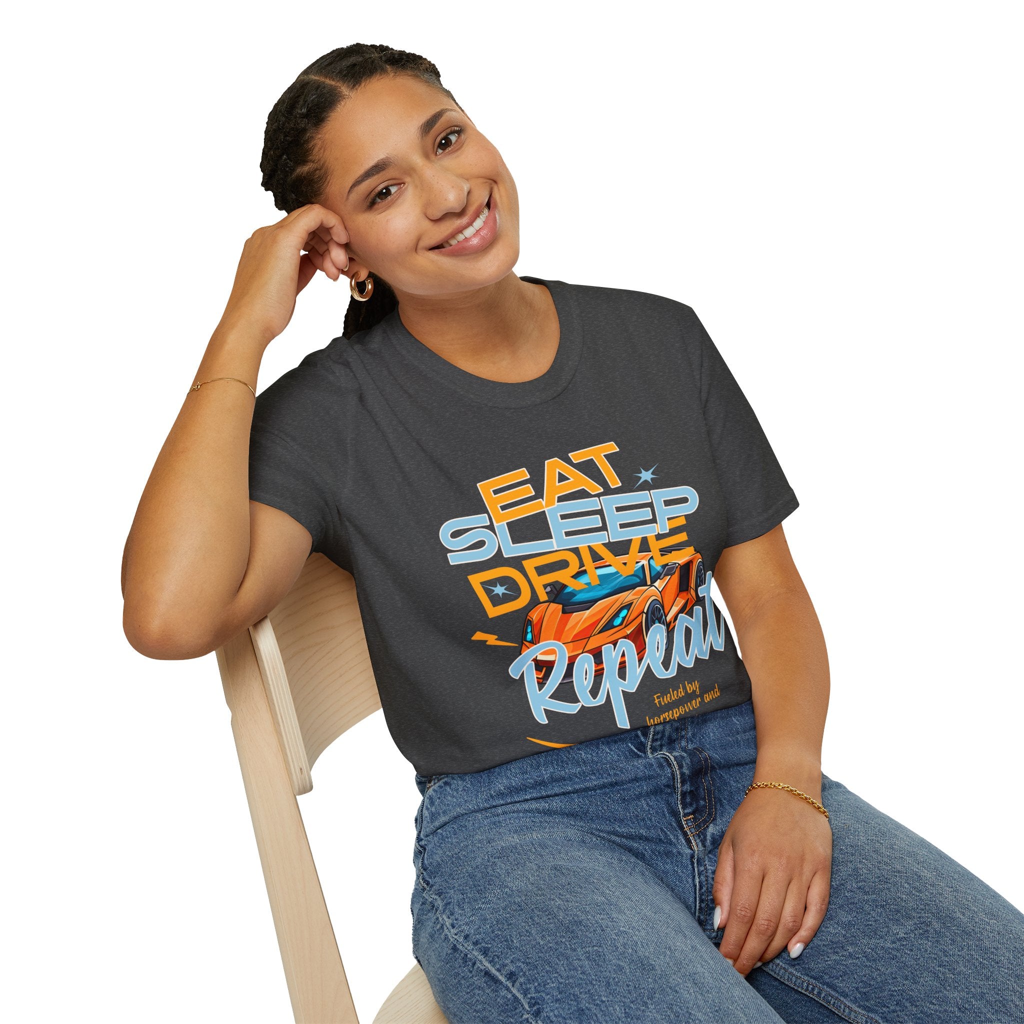 Eat Sleep Drive Repeat T-Shirt — Racing Car Graphic Tee for Motorsport Fans