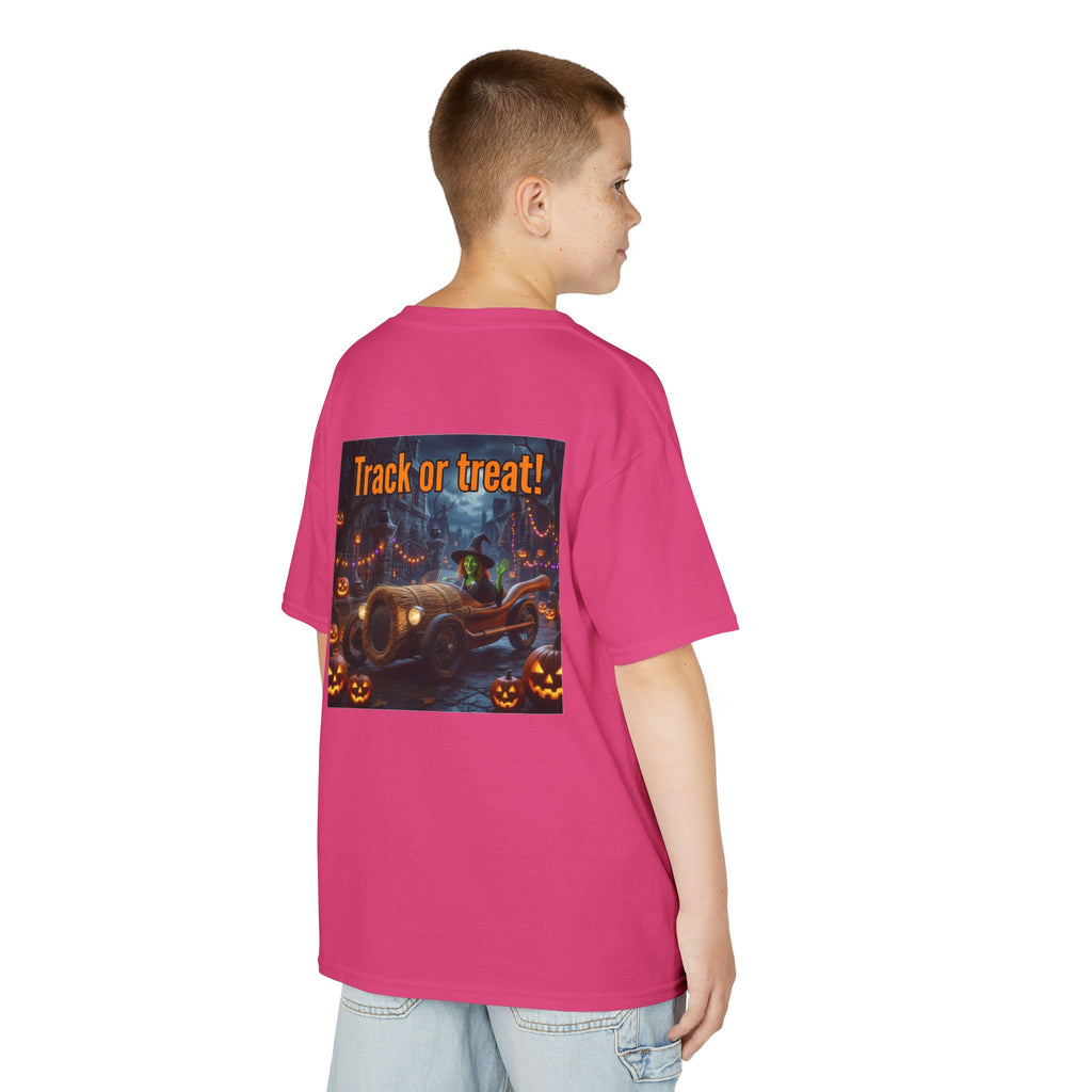 'Track or Treat!' Halloween Racing Car - Kid's Tee Shirt