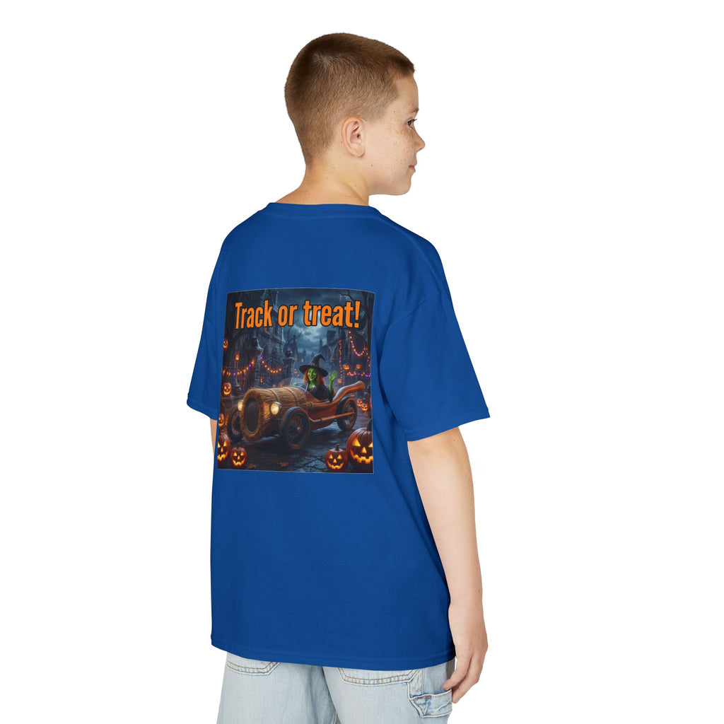 'Track or Treat!' Halloween Racing Car - Kid's Tee Shirt