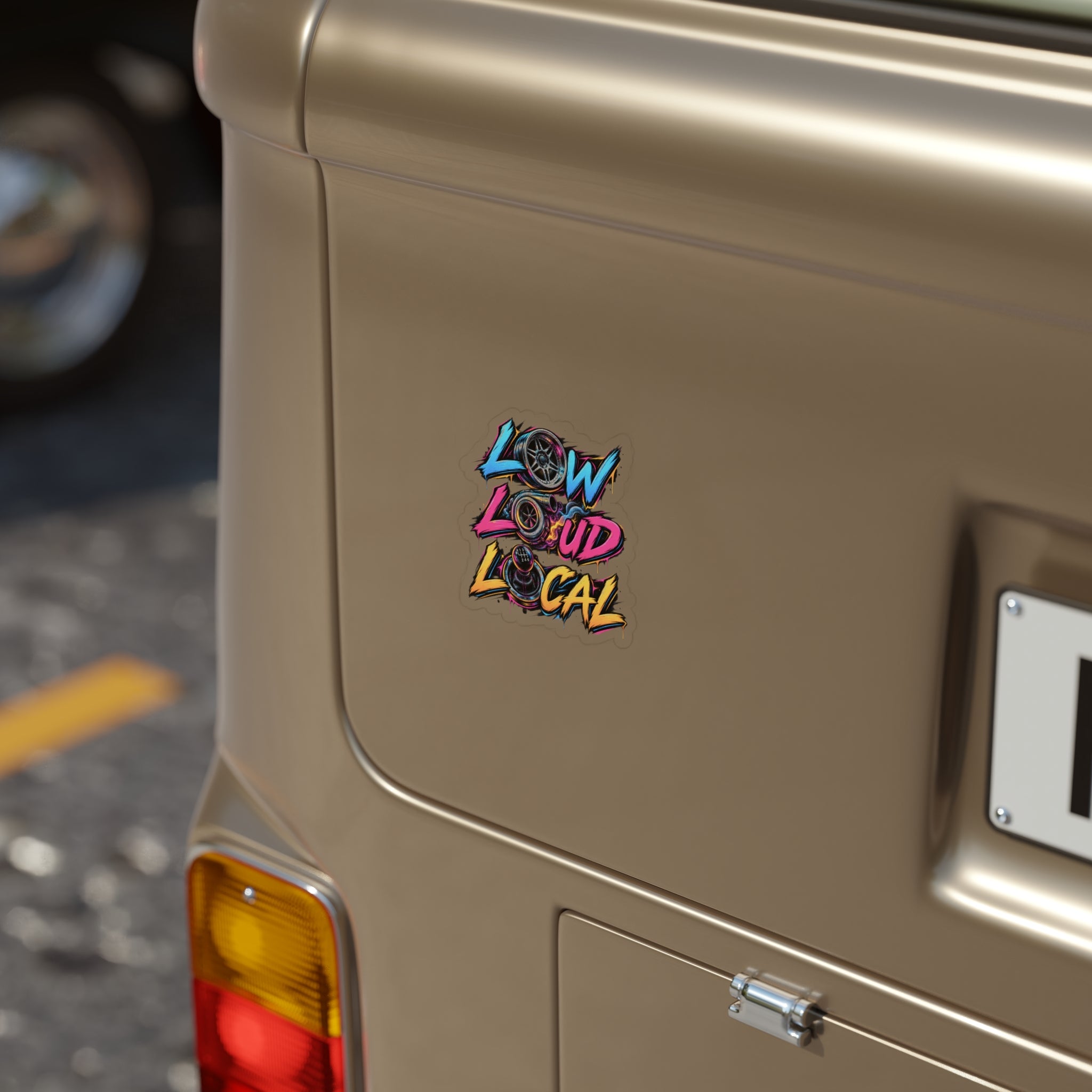 'Low Loud Local' Die-Cut Car Sticker — Transparent Outdoor Sticker