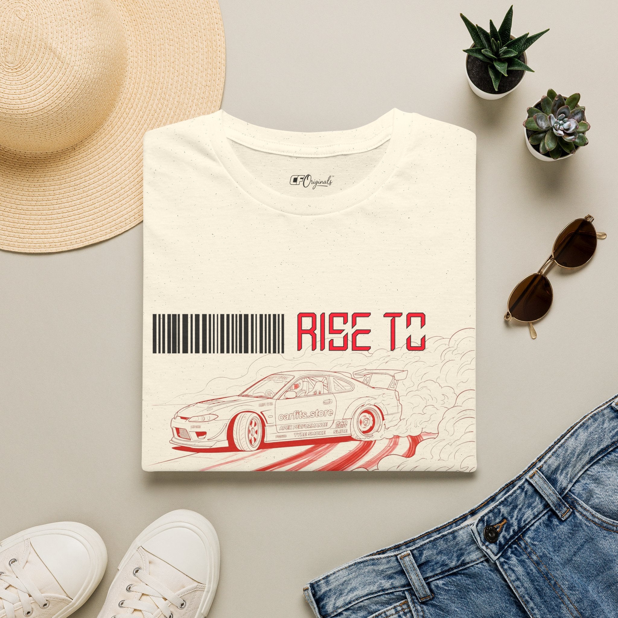 Car Racing T-Shirt — "Rise to Power" Drift Sports Tee