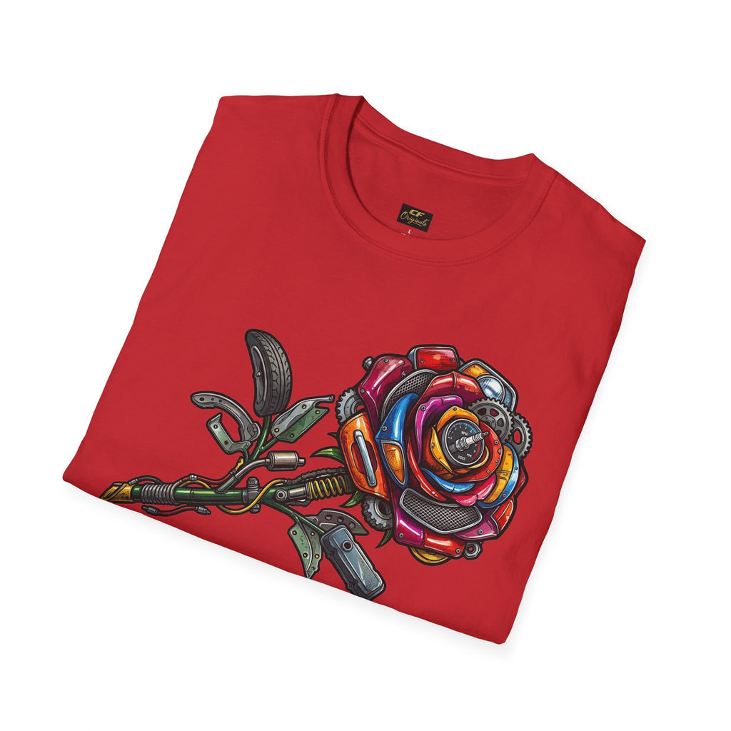 Colorful Mechanical Rose Graphic Tee
