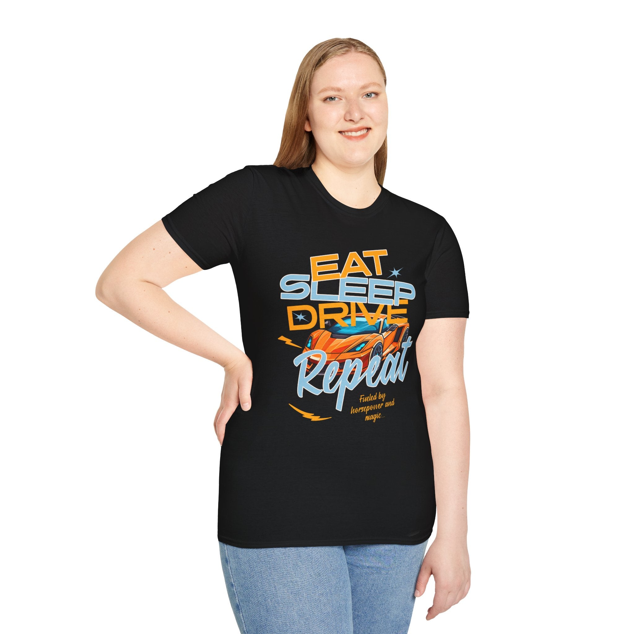 Eat Sleep Drive Repeat T-Shirt — Racing Car Graphic Tee for Motorsport Fans