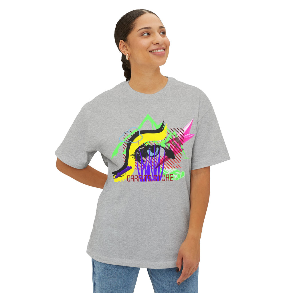 Neon Eye Boxy Tee — Retro Roadside Art Graphic Tee