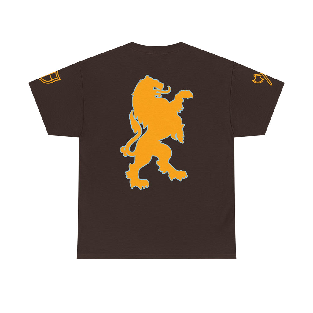 Lion Crest Tee — "Mane Line Auto" Vintage Heraldic Graphic Shirt
