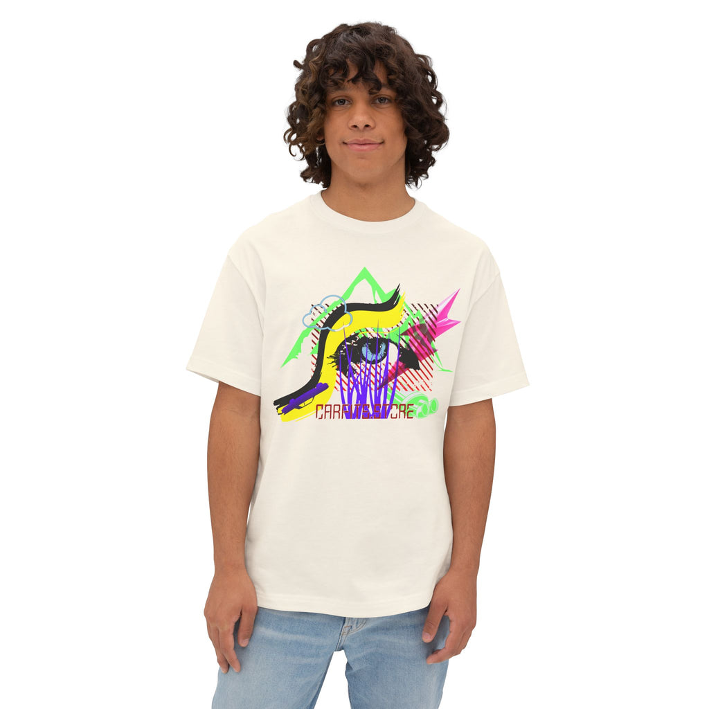 Neon Eye Boxy Tee — Retro Roadside Art Graphic Tee