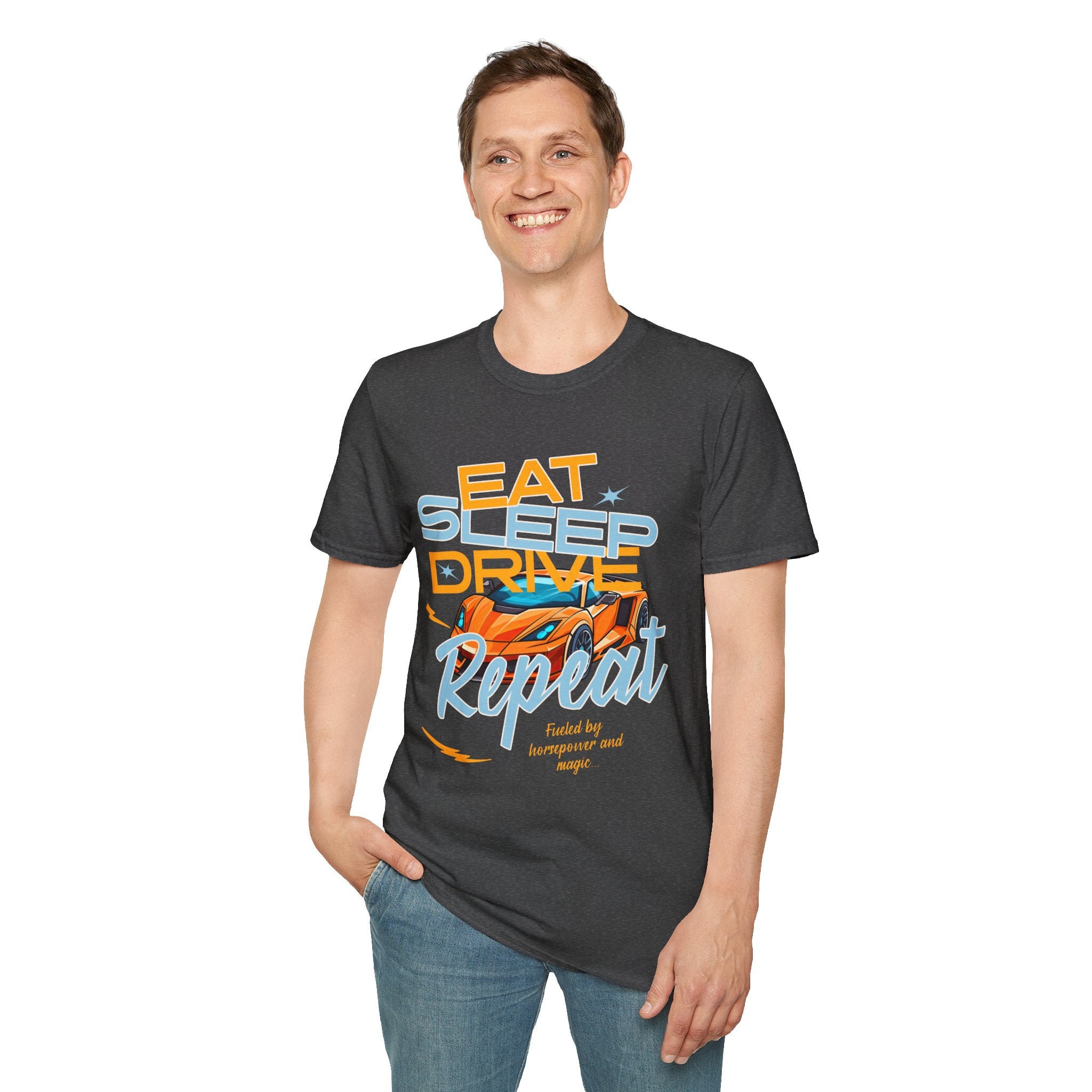 Eat Sleep Drive Repeat T-Shirt — Racing Car Graphic Tee for Motorsport Fans