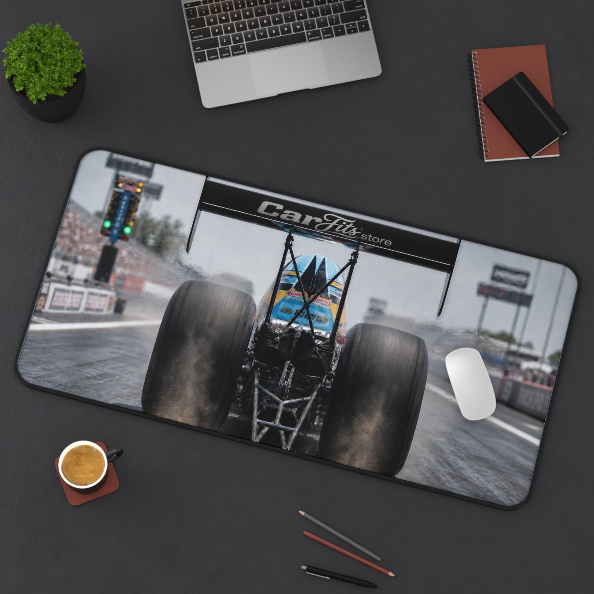 Dragster Racing Desk Mat — High-Speed Drag Racing Mouse Pad for Car Enthusiasts