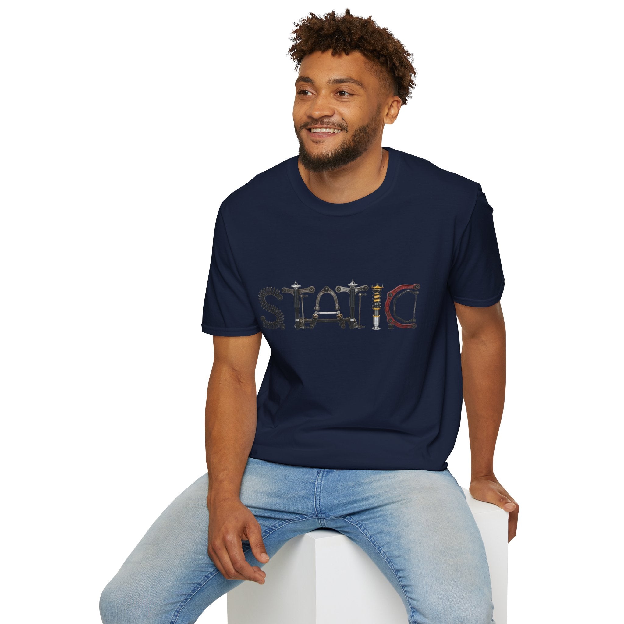 Static Graphic T-Shirt — Industrial Parts Lettering Tee
