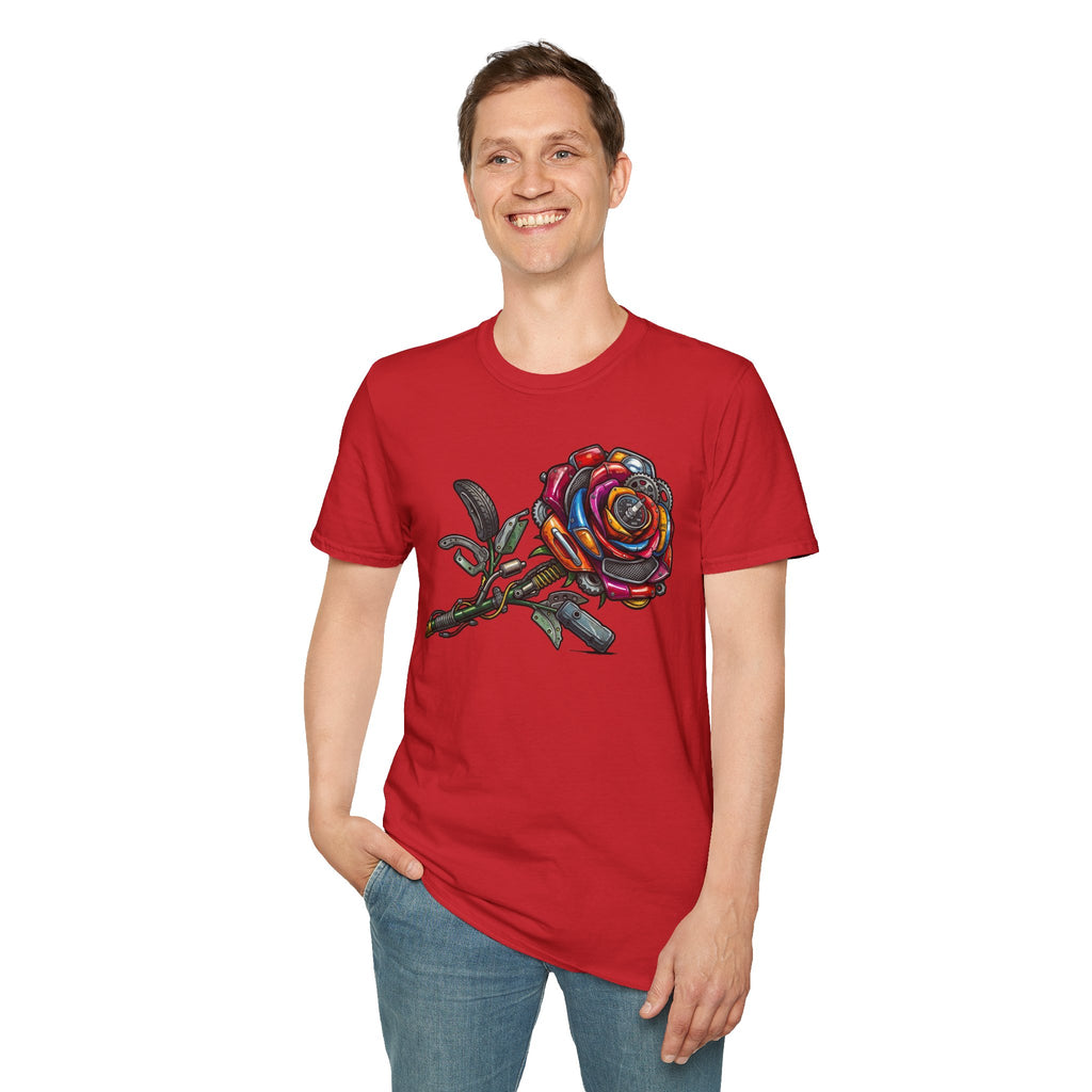 Colorful Mechanical Rose Graphic Tee