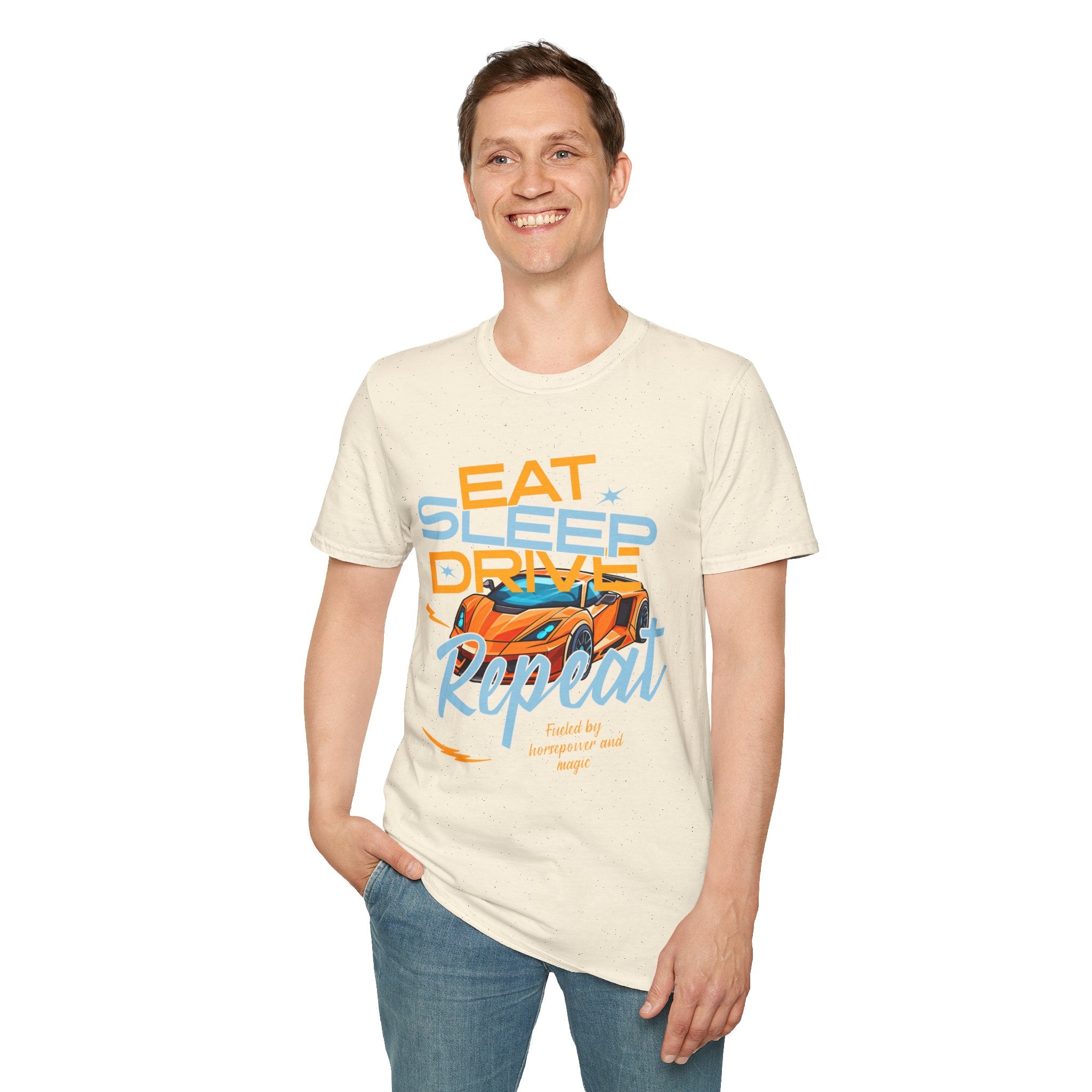 Eat Sleep Drive Repeat T-Shirt — Racing Car Graphic Tee for Motorsport Fans