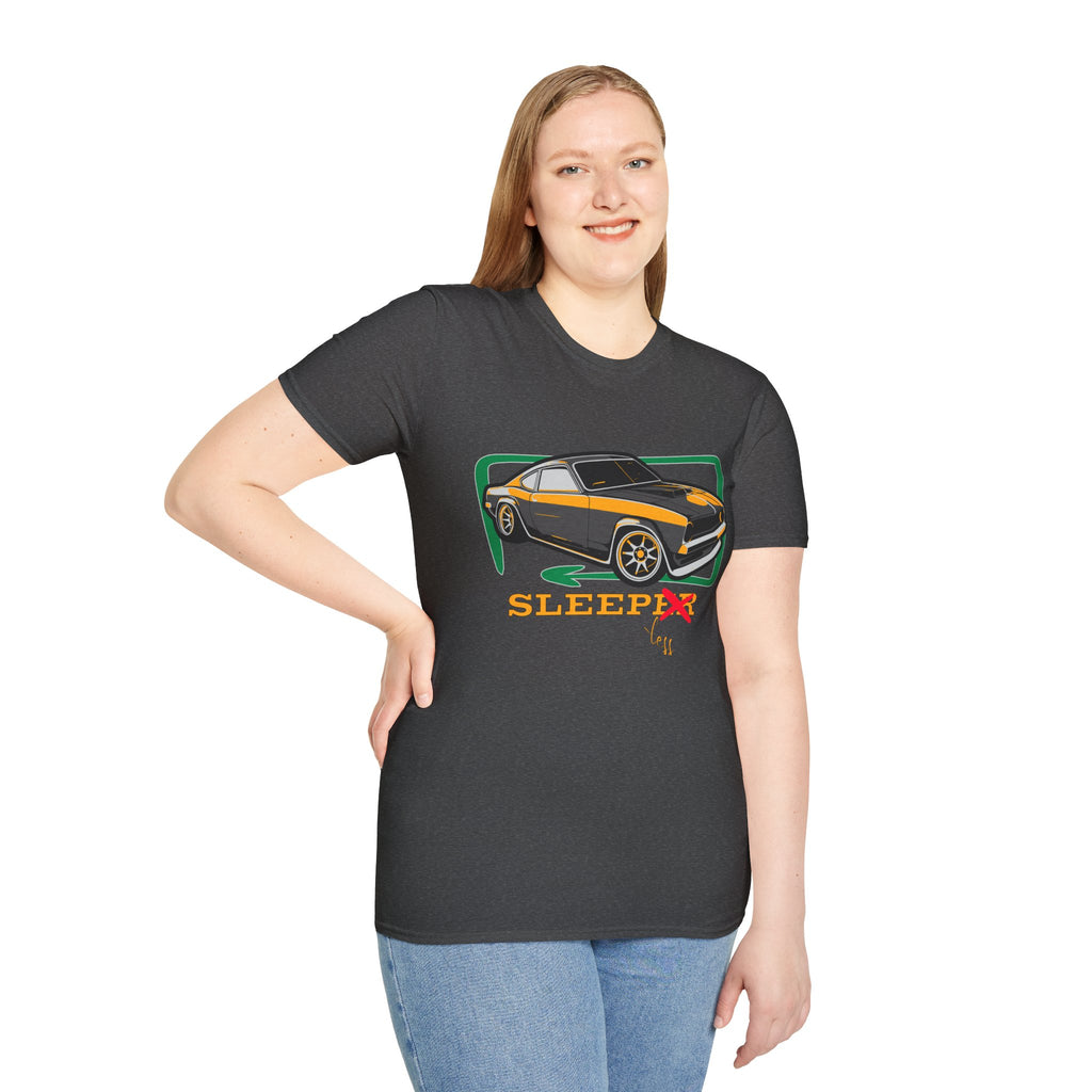 Classic Muscle Car T-Shirt — Retro 'Sleepless' Graphic Tee