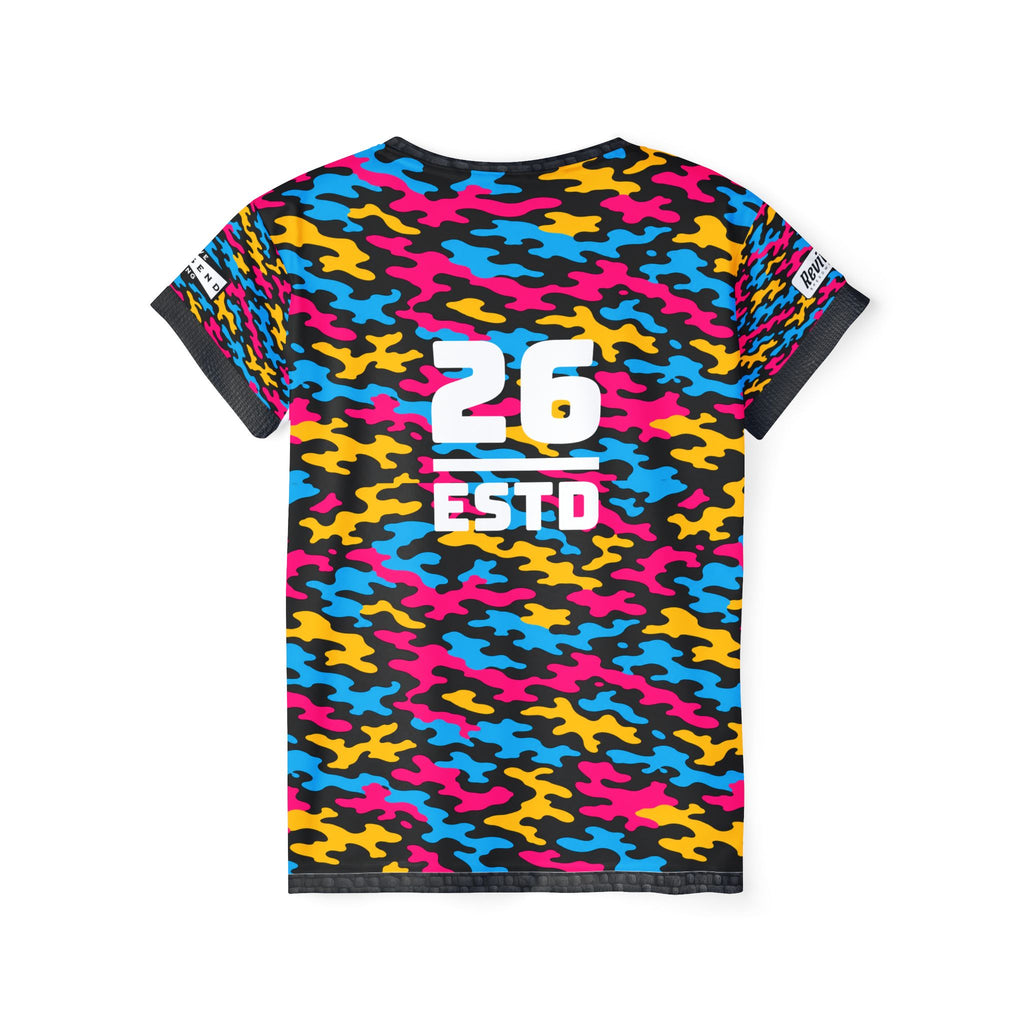 Paloma Petrol Women's Sports Jersey – Neon Camo Team Top with '26' Back Number