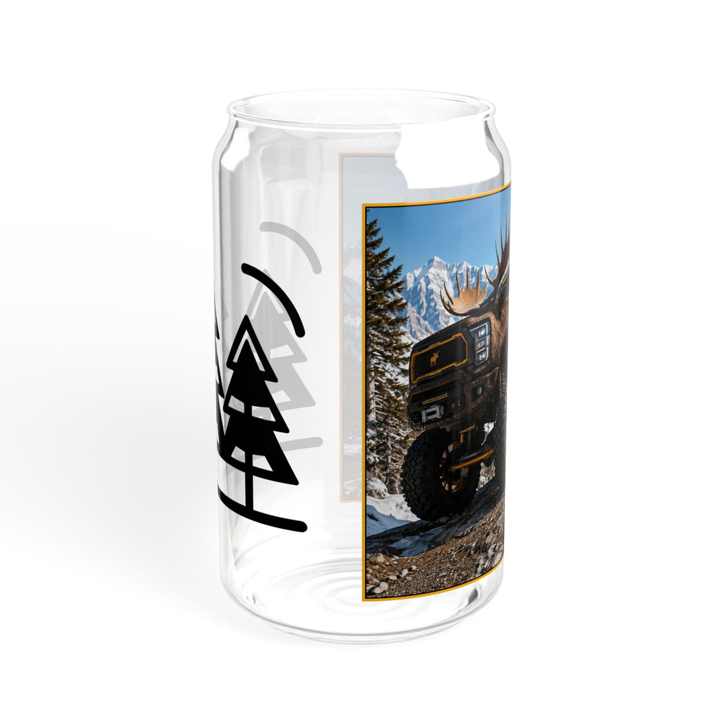Off-Road Moose Truck Sipper Glass – 16oz Outdoor Adventure Tumbler with Straw