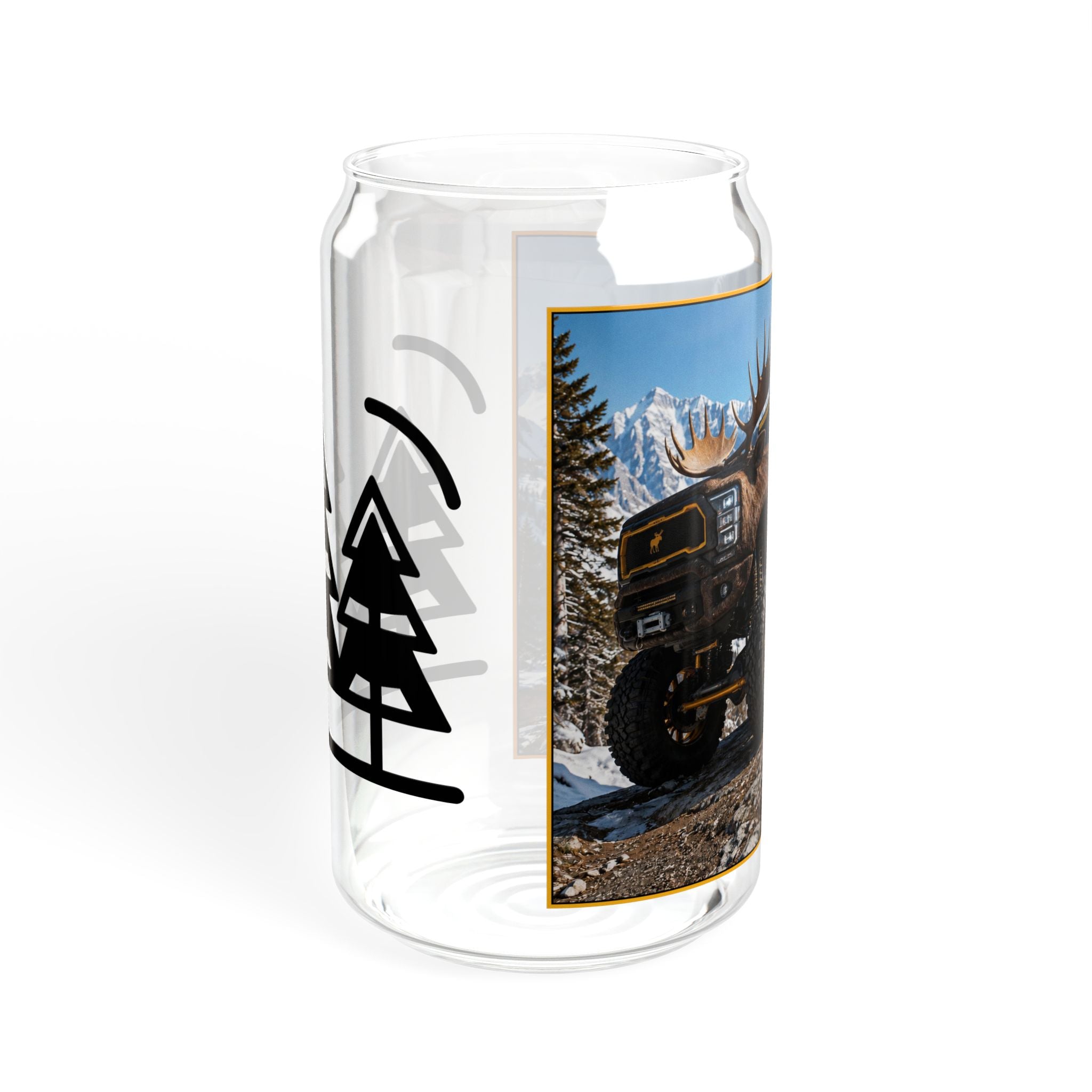 Off-Road Moose Truck Sipper Glass – 16oz Outdoor Adventure Tumbler with Straw