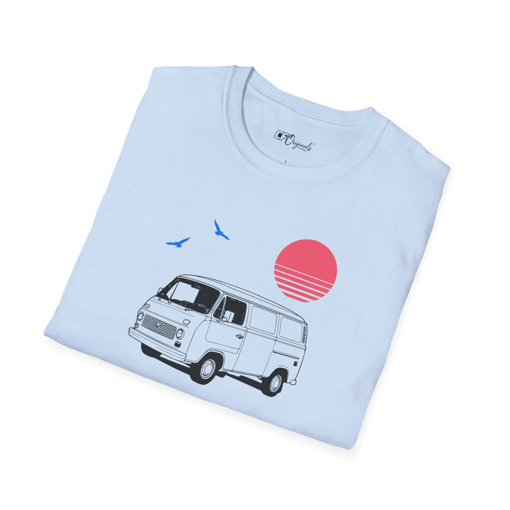 Adventure Van T‑Shirt — Retro Camper Sunset Graphic Tee