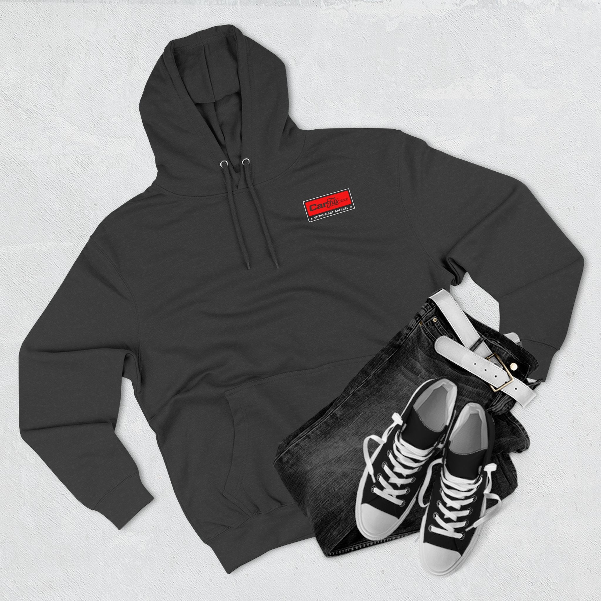 Flatout Garage Fleece Hoodie — Mechanic Shop Logo Pullover