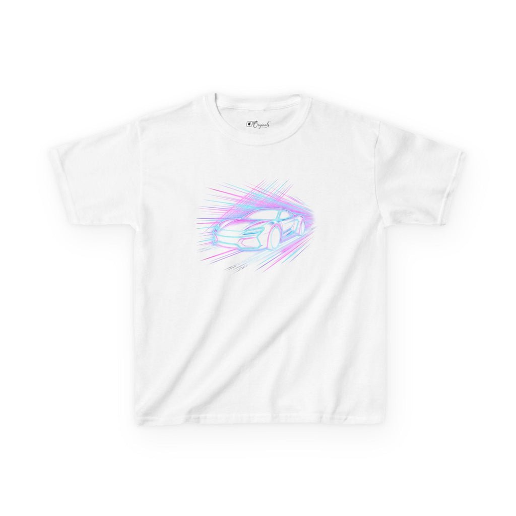 Kids Neon Speed Car Tee — Racing Graphic