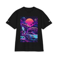 Retro Futurism Sports Car T-Shirt — Neon Vaporwave Sunset Design