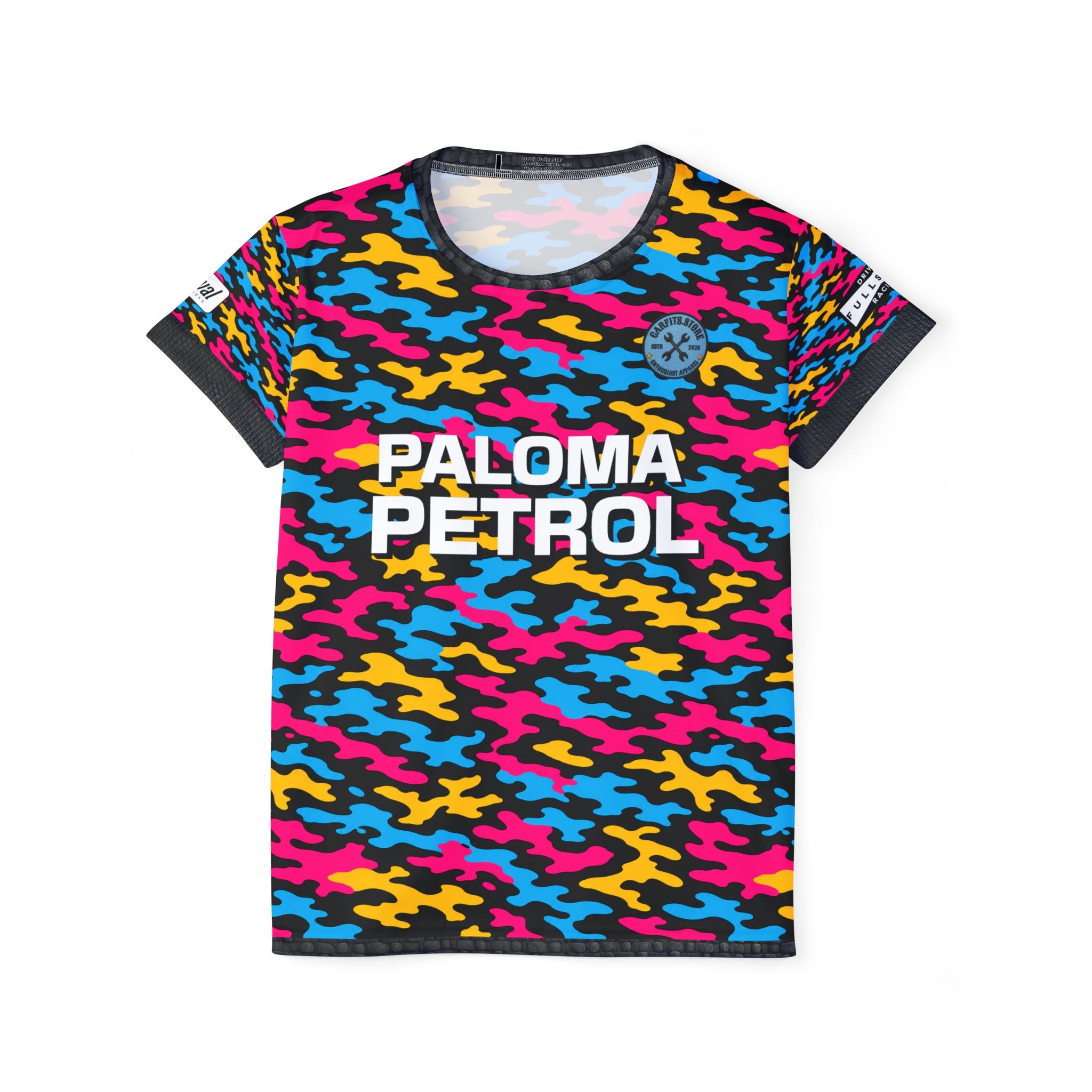 Paloma Petrol Women's Sports Jersey – Neon Camo Team Top with '26' Back Number