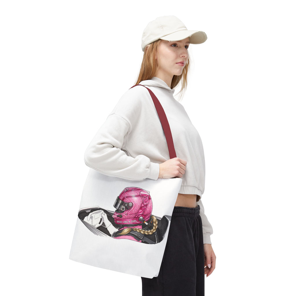 Drive Like a Girl - Pink Helmet Everyday Tote Bag