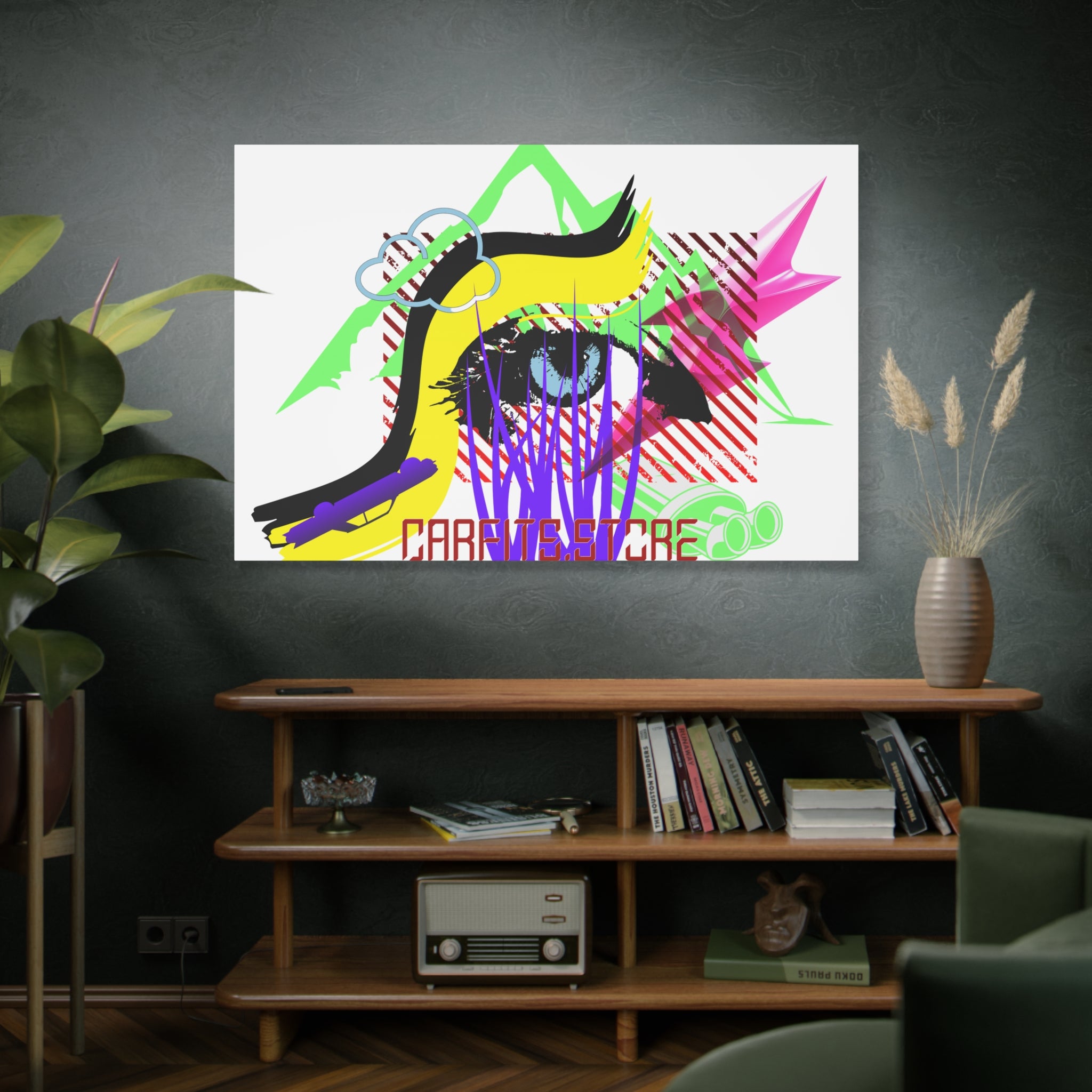 Automotive Pop Art Matte Canvas Print — Vibrant Abstract Wall Art