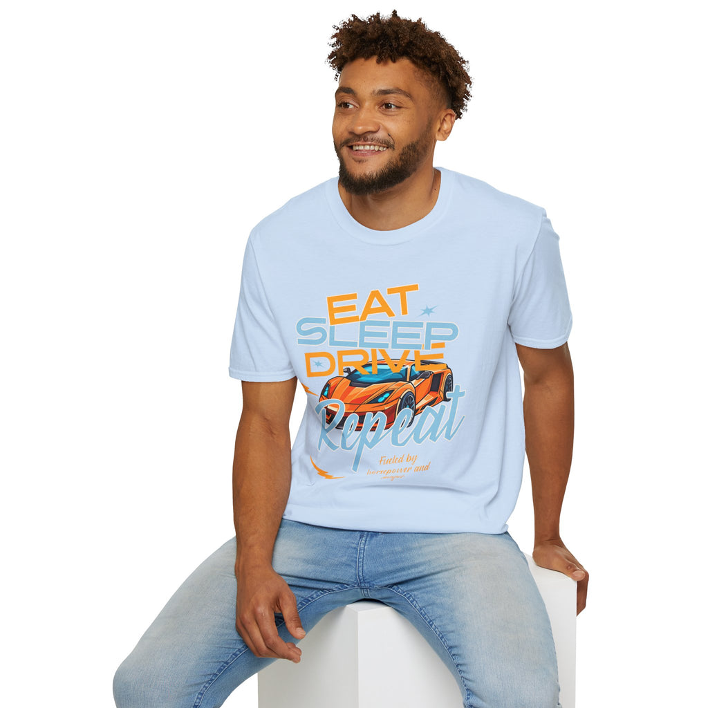Eat Sleep Drive Repeat T-Shirt — Racing Car Graphic Tee for Motorsport Fans