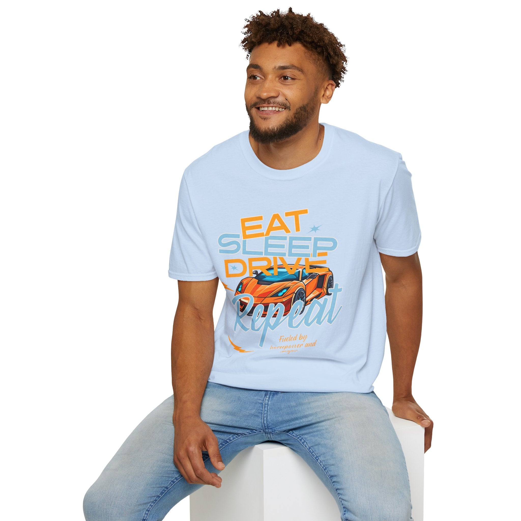 Eat Sleep Drive Repeat T-Shirt — Racing Car Graphic Tee for Motorsport Fans