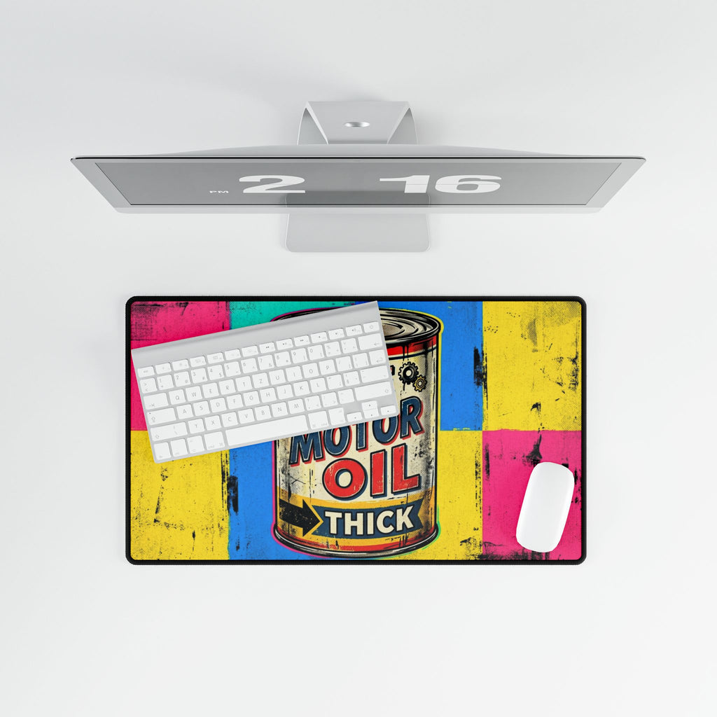 Desk Mat — Retro 'Joe Motor Oil' Vintage Can Design