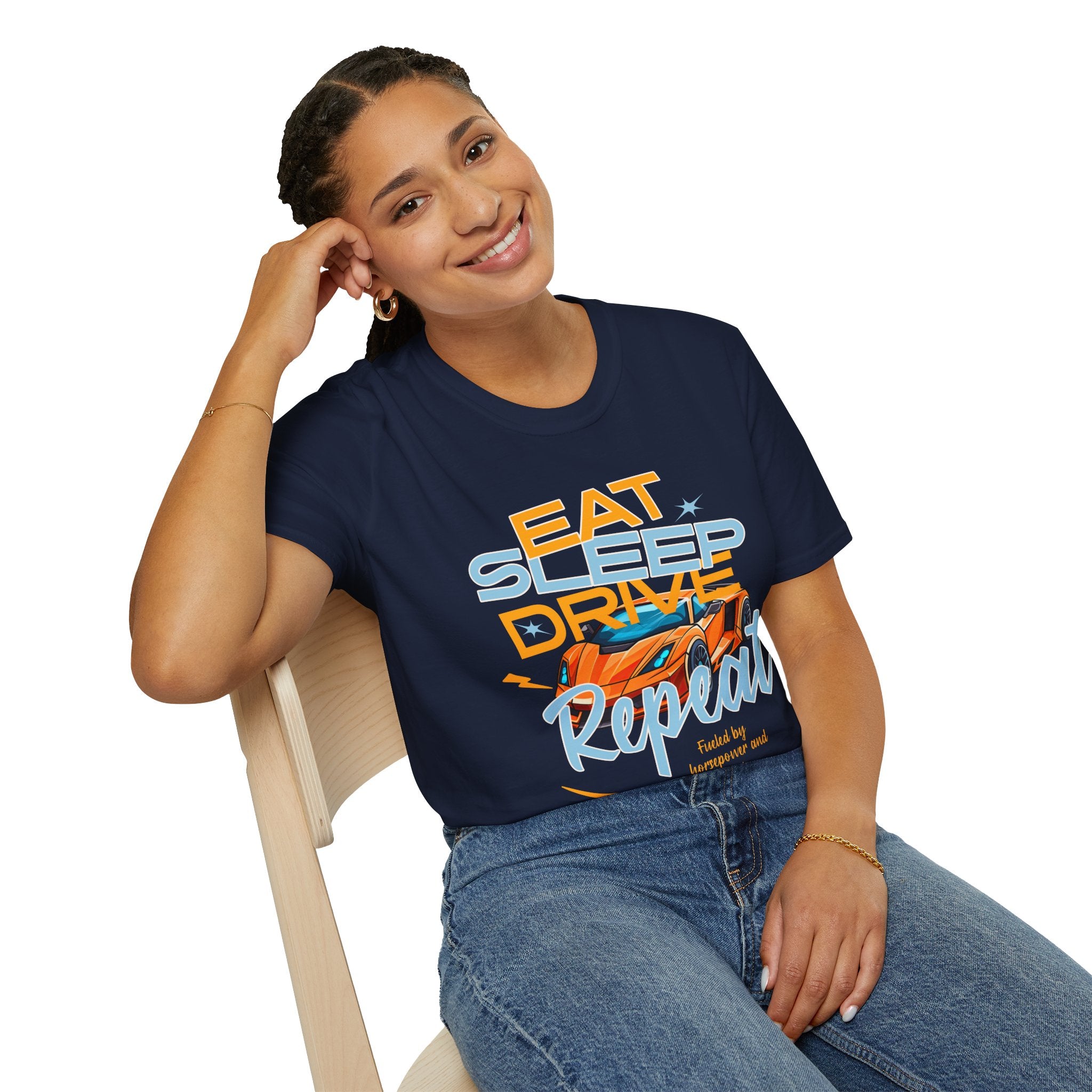 Eat Sleep Drive Repeat T-Shirt — Racing Car Graphic Tee for Motorsport Fans