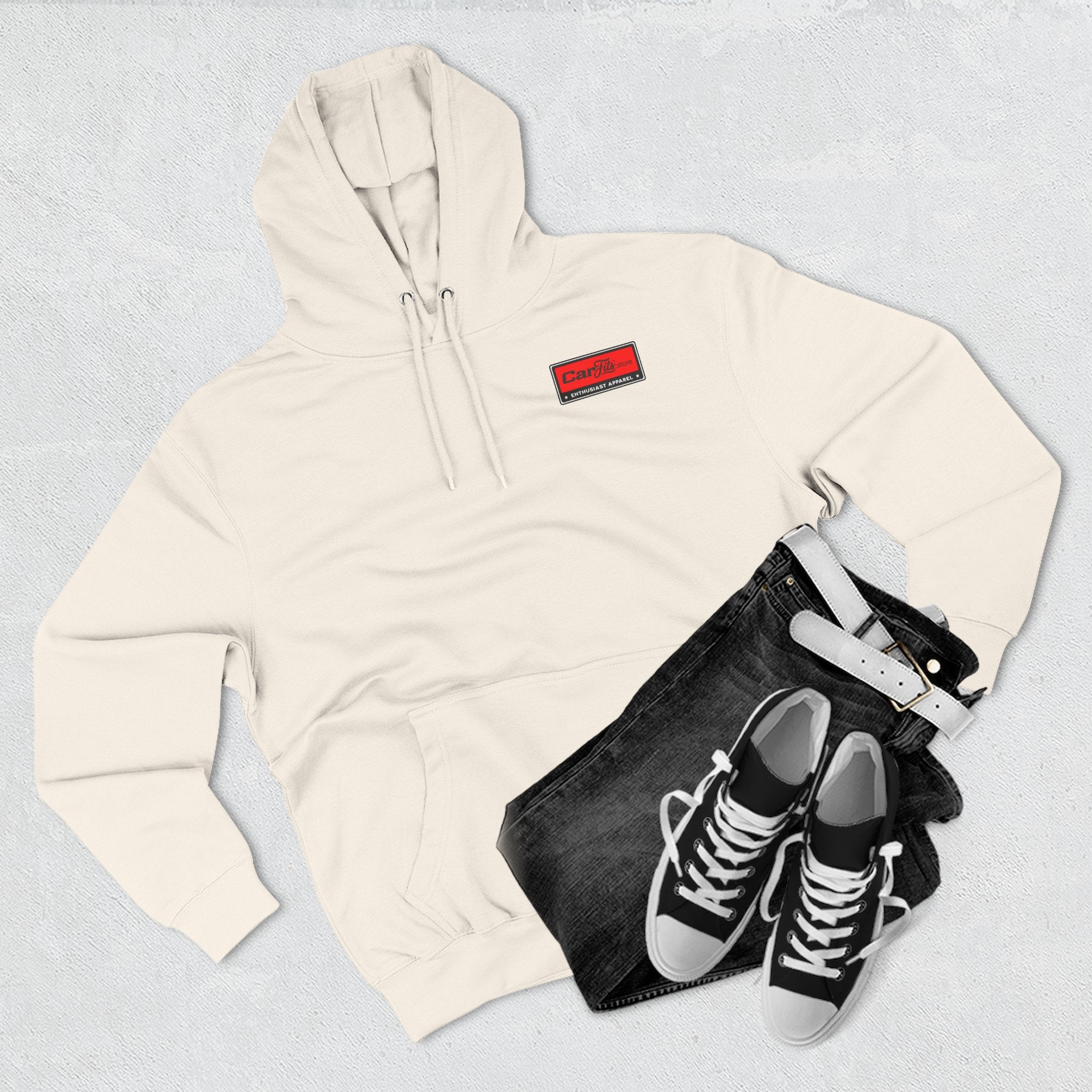 Flatout Garage Fleece Hoodie — Mechanic Shop Logo Pullover