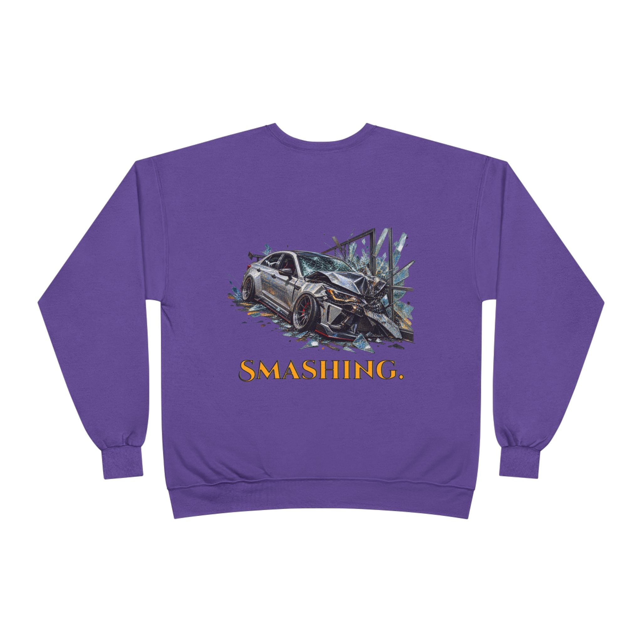 Smashing Crewneck Sweatshirt — Graphic Car Crash Design