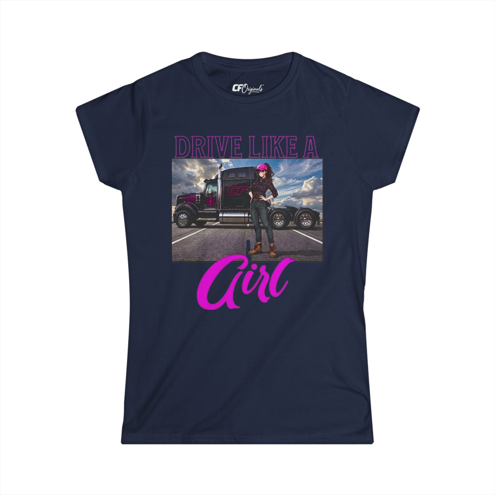 Drive Like A Girl Trucking Tee - Women's Crewneck Short Sleeve